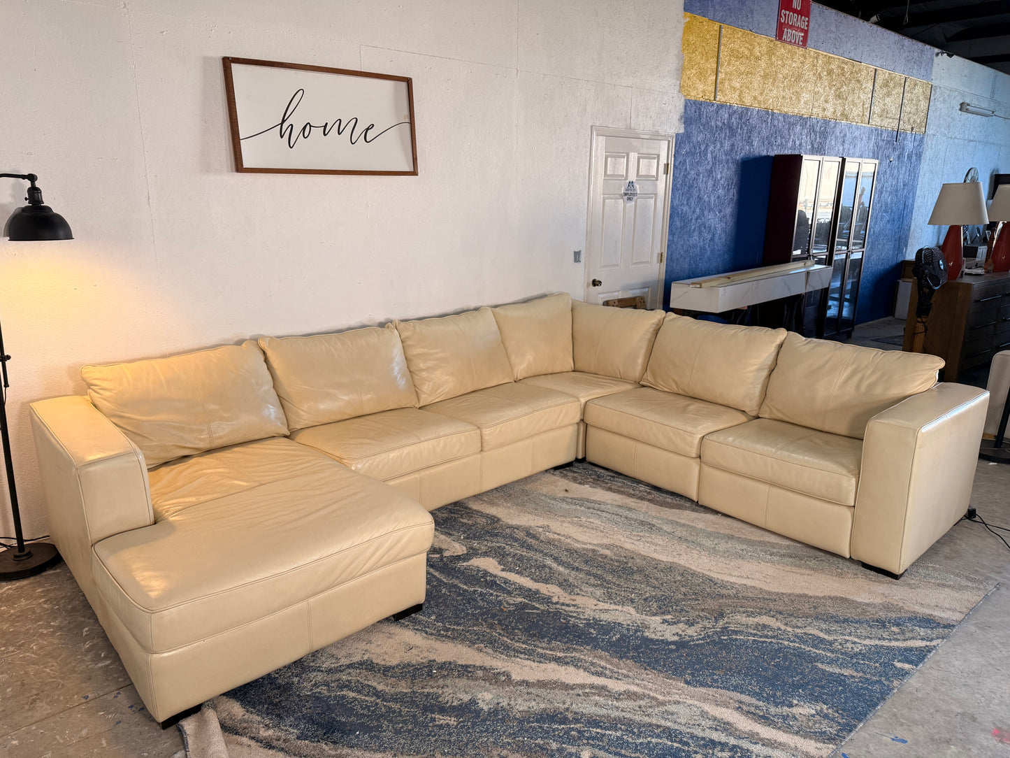 4-Piece Leather Decor-Rest Electric Reclining Sectional Sofa