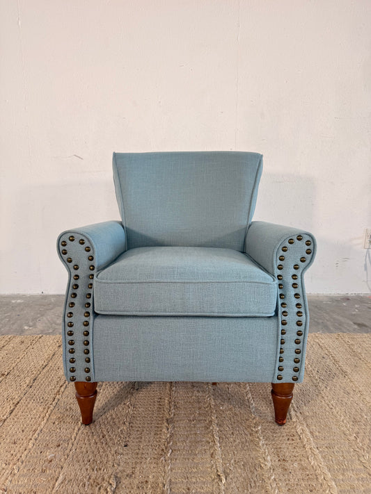NEW Blue Studded Accent Arm Chair