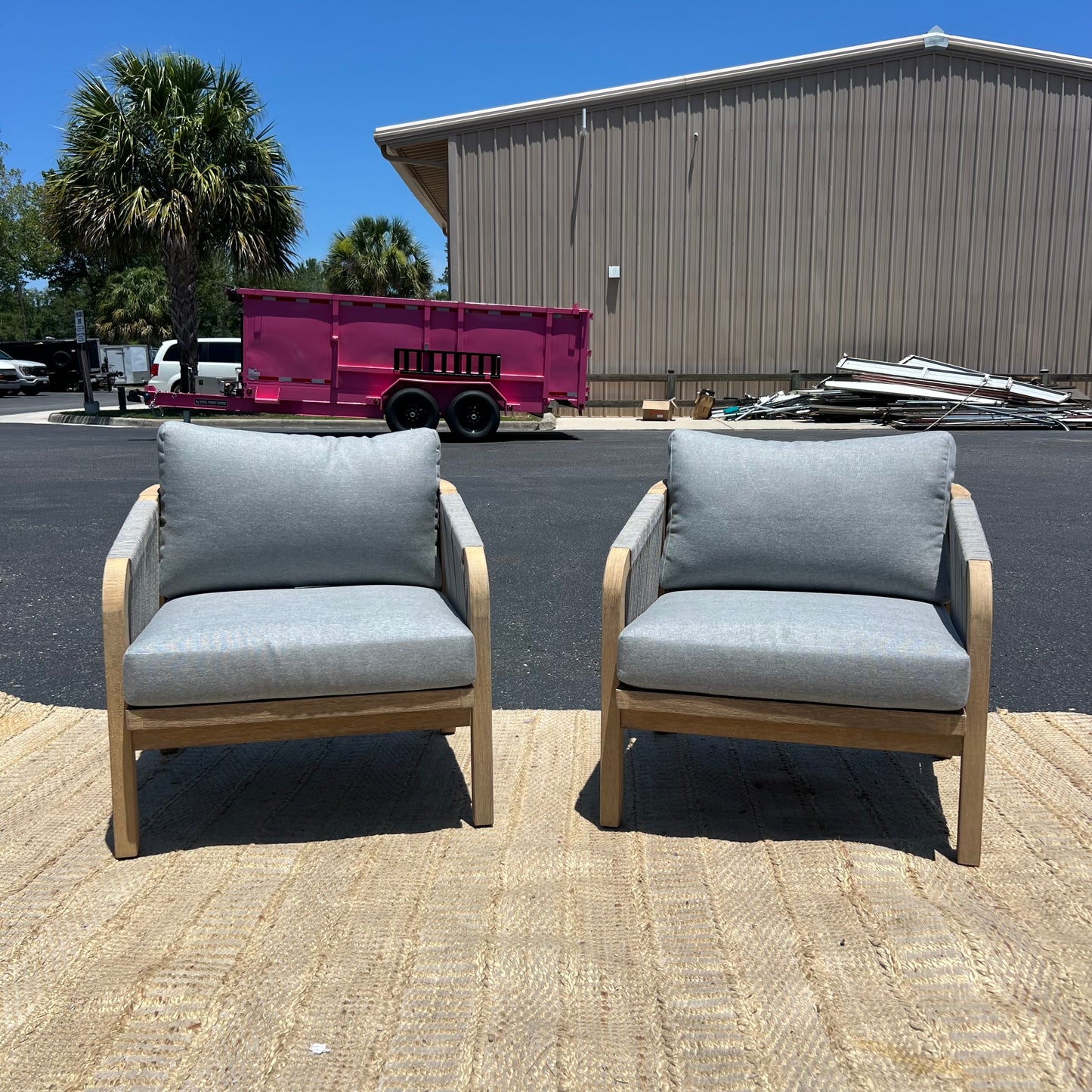 NEW Acacia Wood Outdoor Patio Chair Set