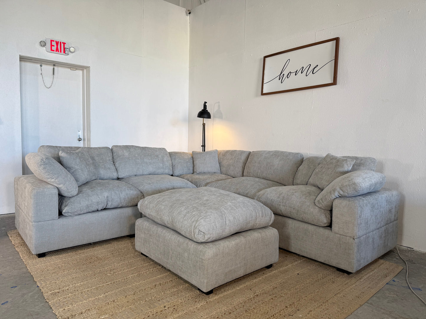 NEW 6-Piece Light Grey Modular Sectional Sofa