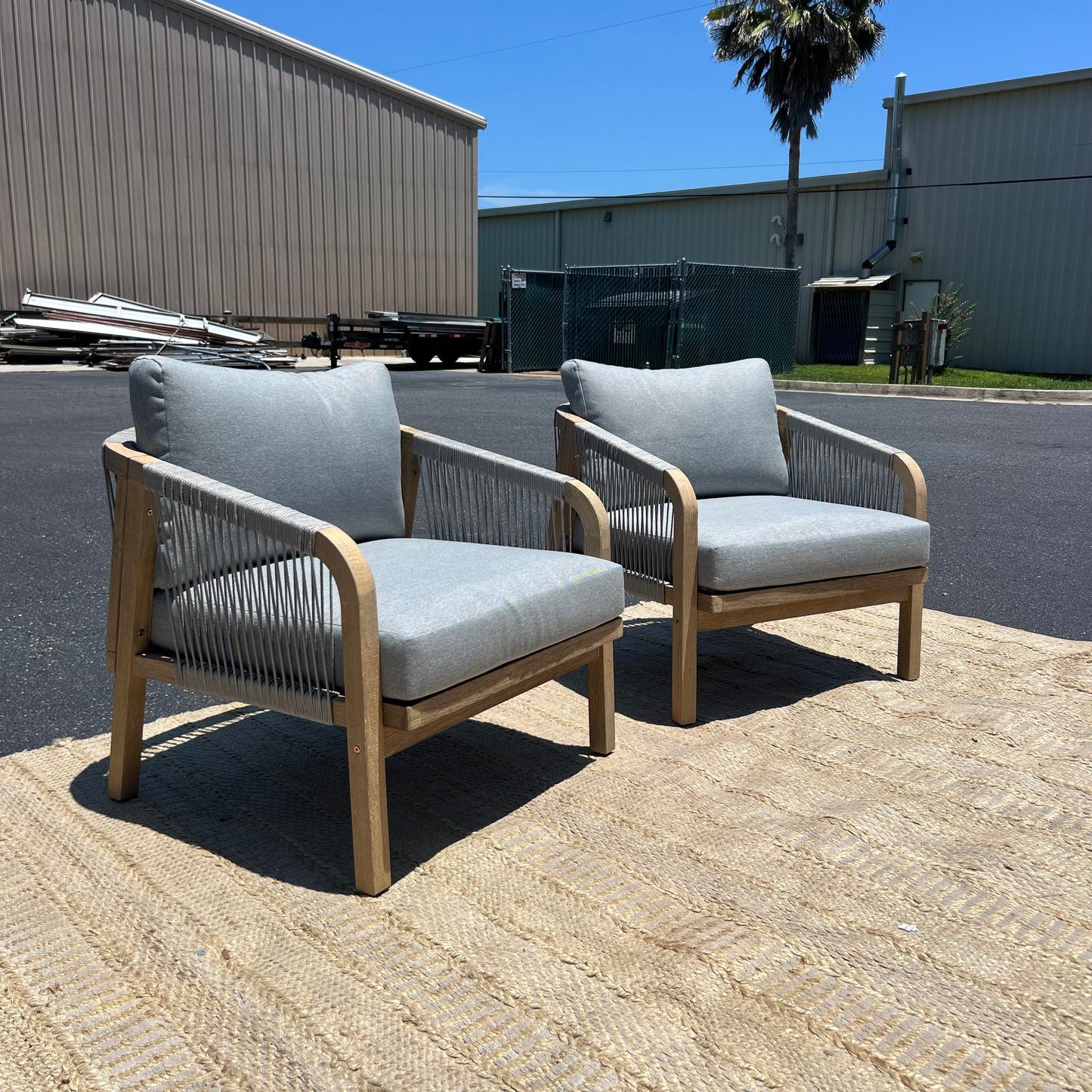 NEW Acacia Wood Outdoor Patio Chair Set