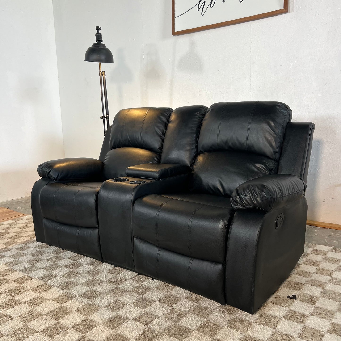 NEW Faux Leather Recliner Loveseat