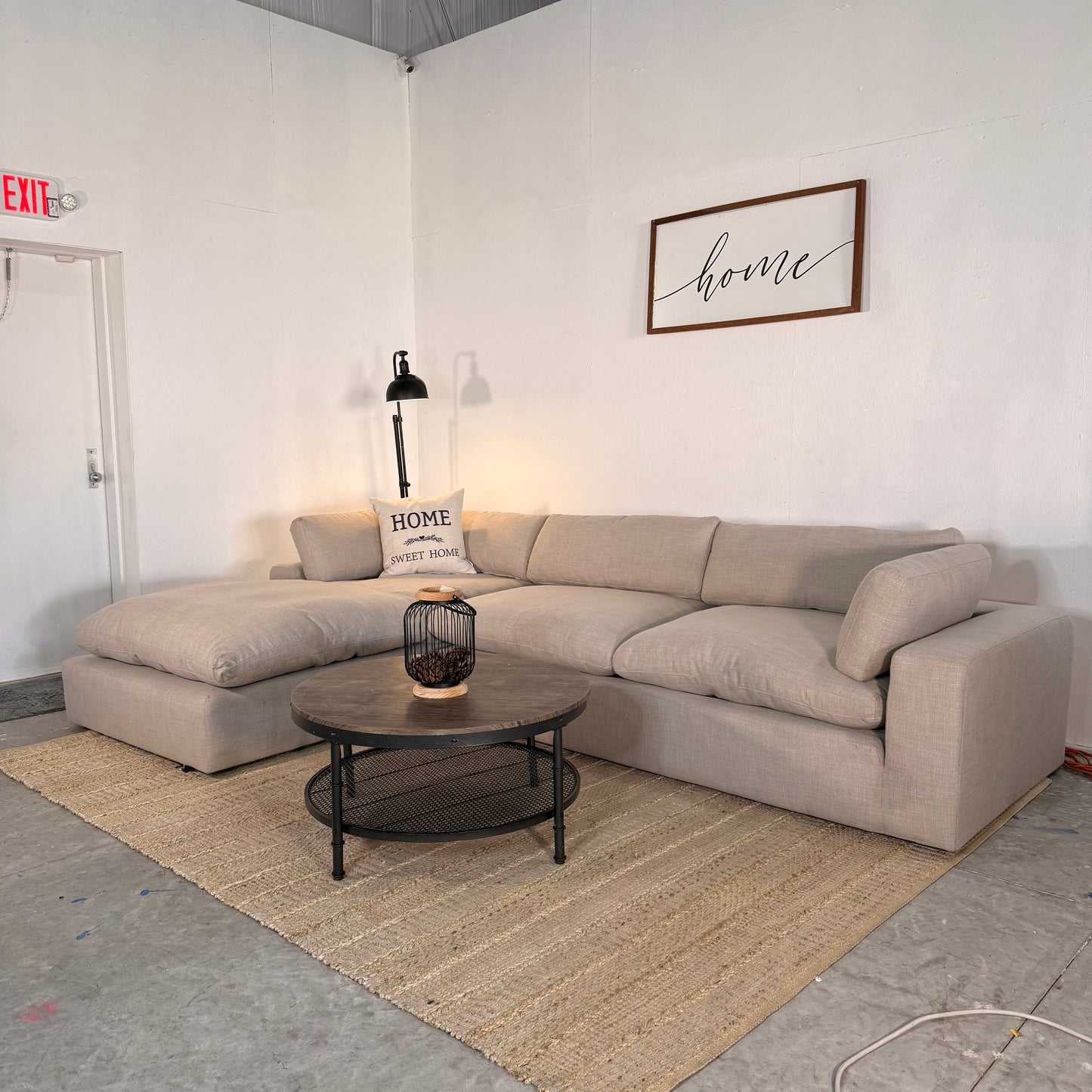 NEW AllModern 2-Piece Grey Sectional Sofa