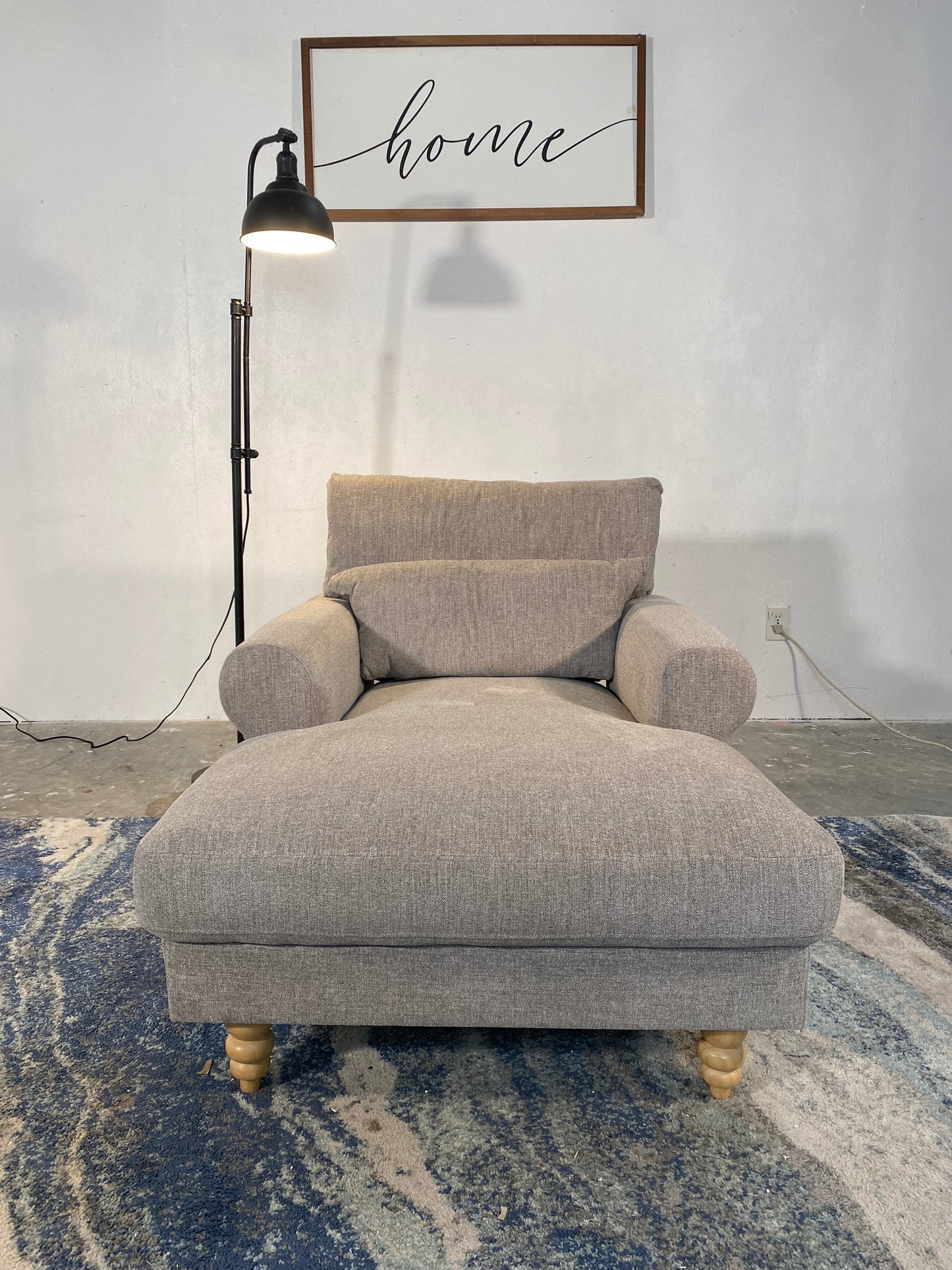 NEW Light Grey Chaise Lounger