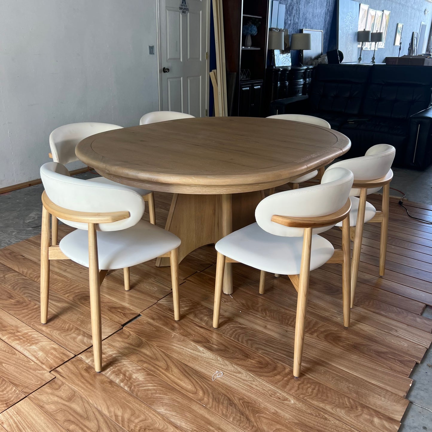 NEW 7-Piece Solid Wood Natural Oak Dining Table and Chairs Set