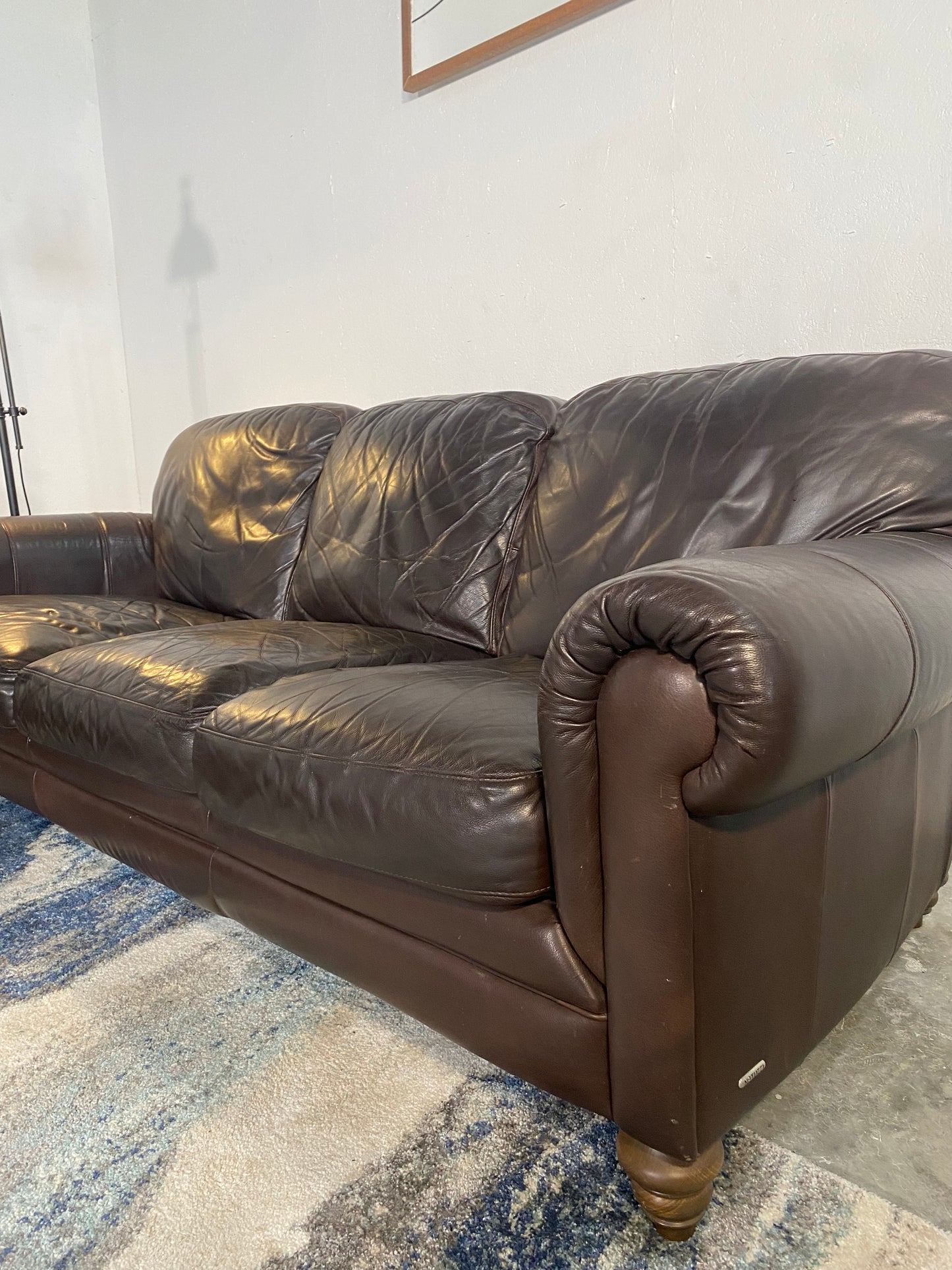 Natuzzi Classic Adriano Leather 3-Piece Living Room Set