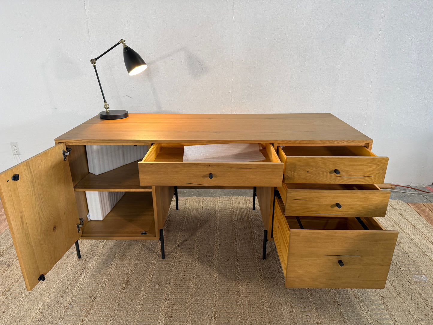 NEW Four Hands Solid Wood Executive Desk