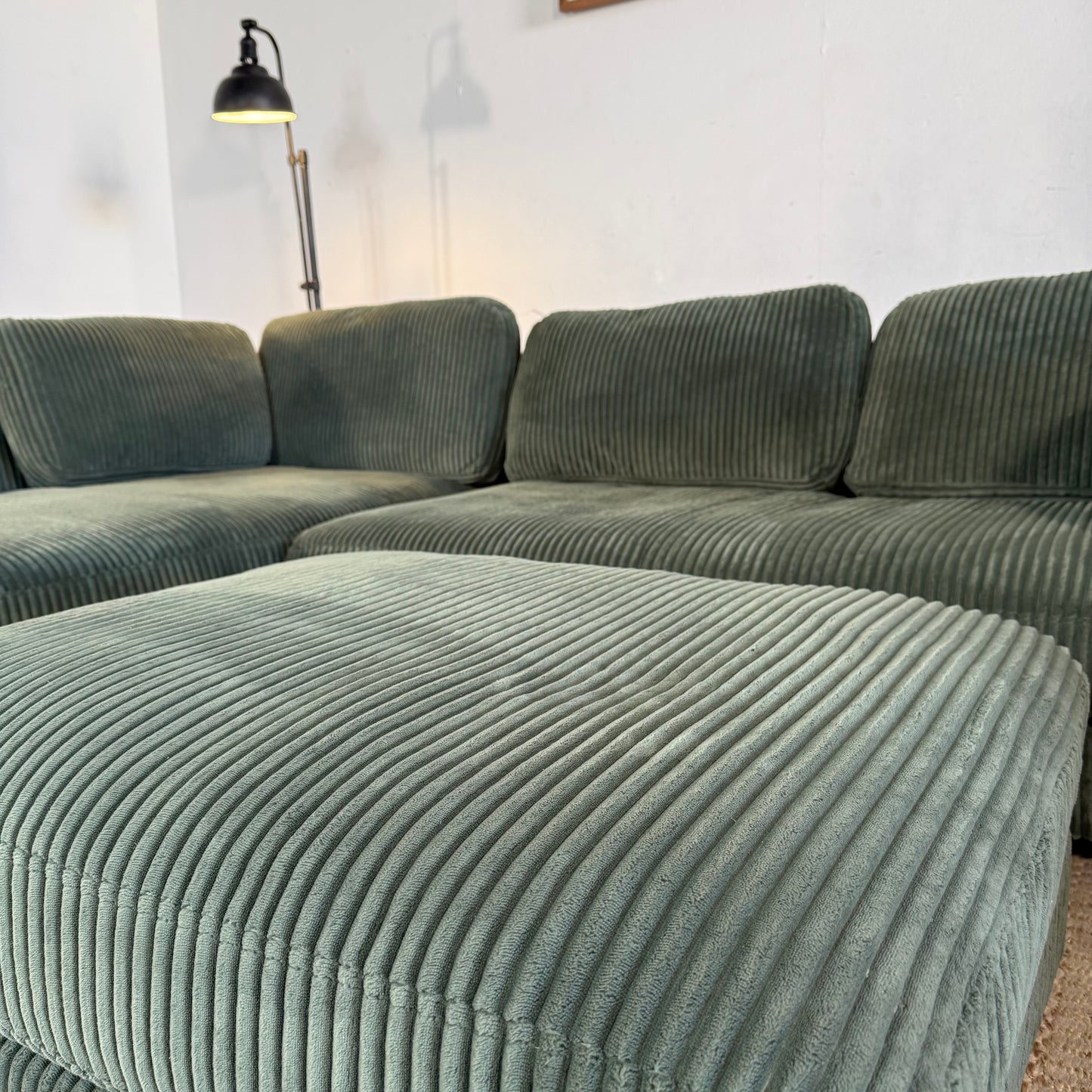 NEW 3-Piece Green Corduroy Sectional