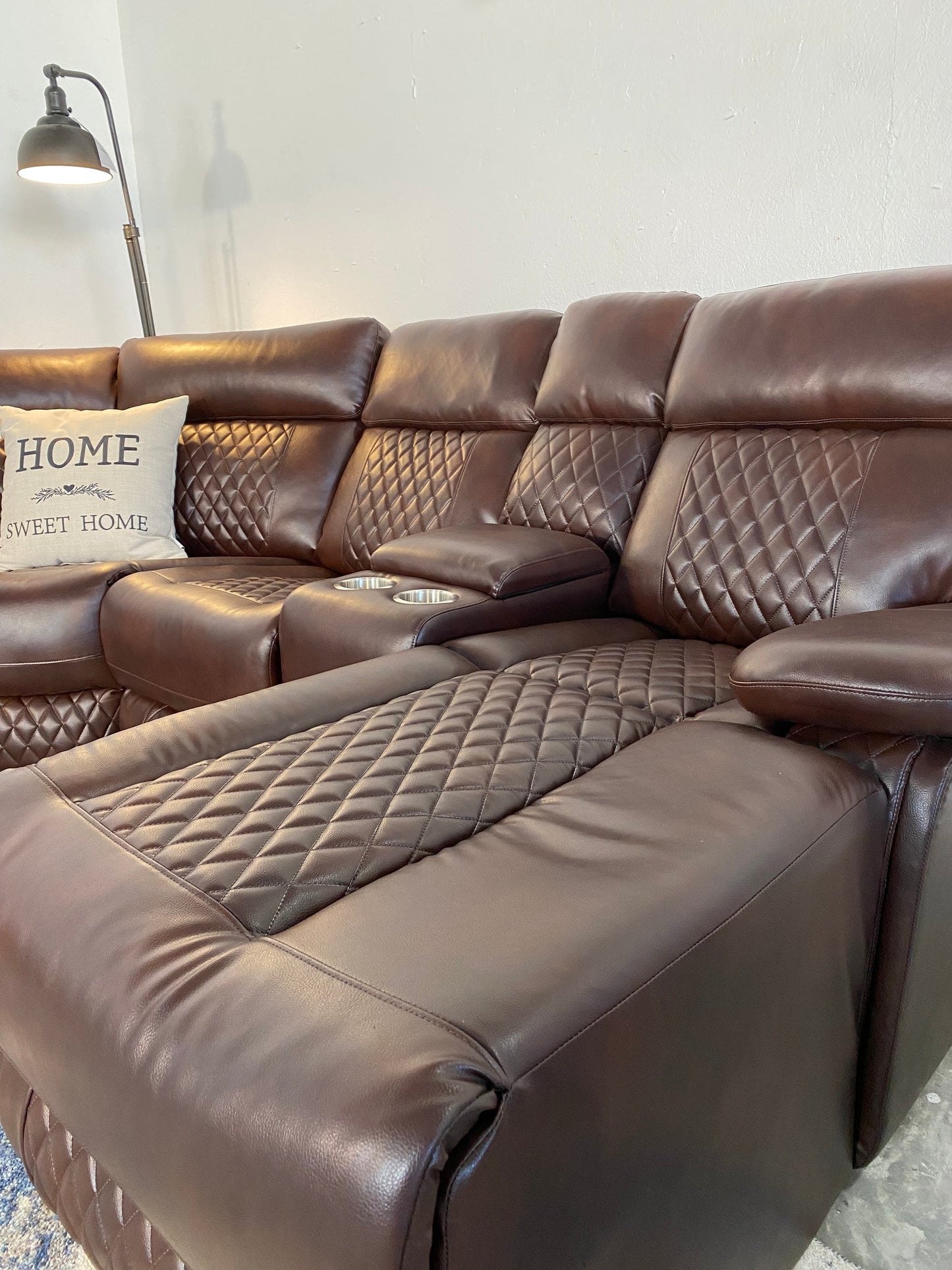 NEW Red Vegan Leather 5-Piece Sectional Sofa