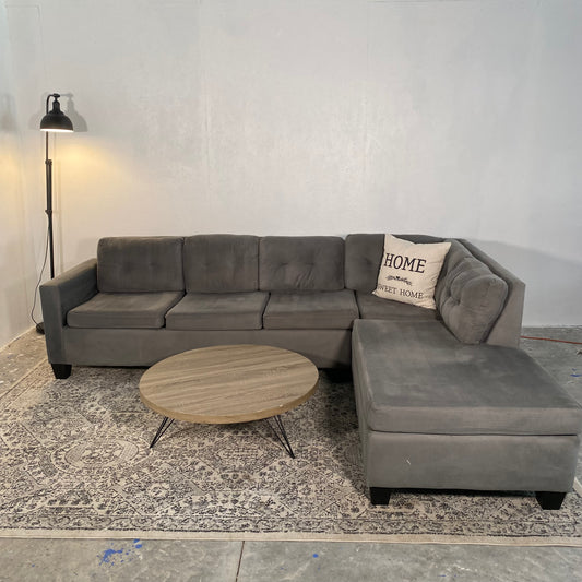 2-Piece Grey Sectional Sofa