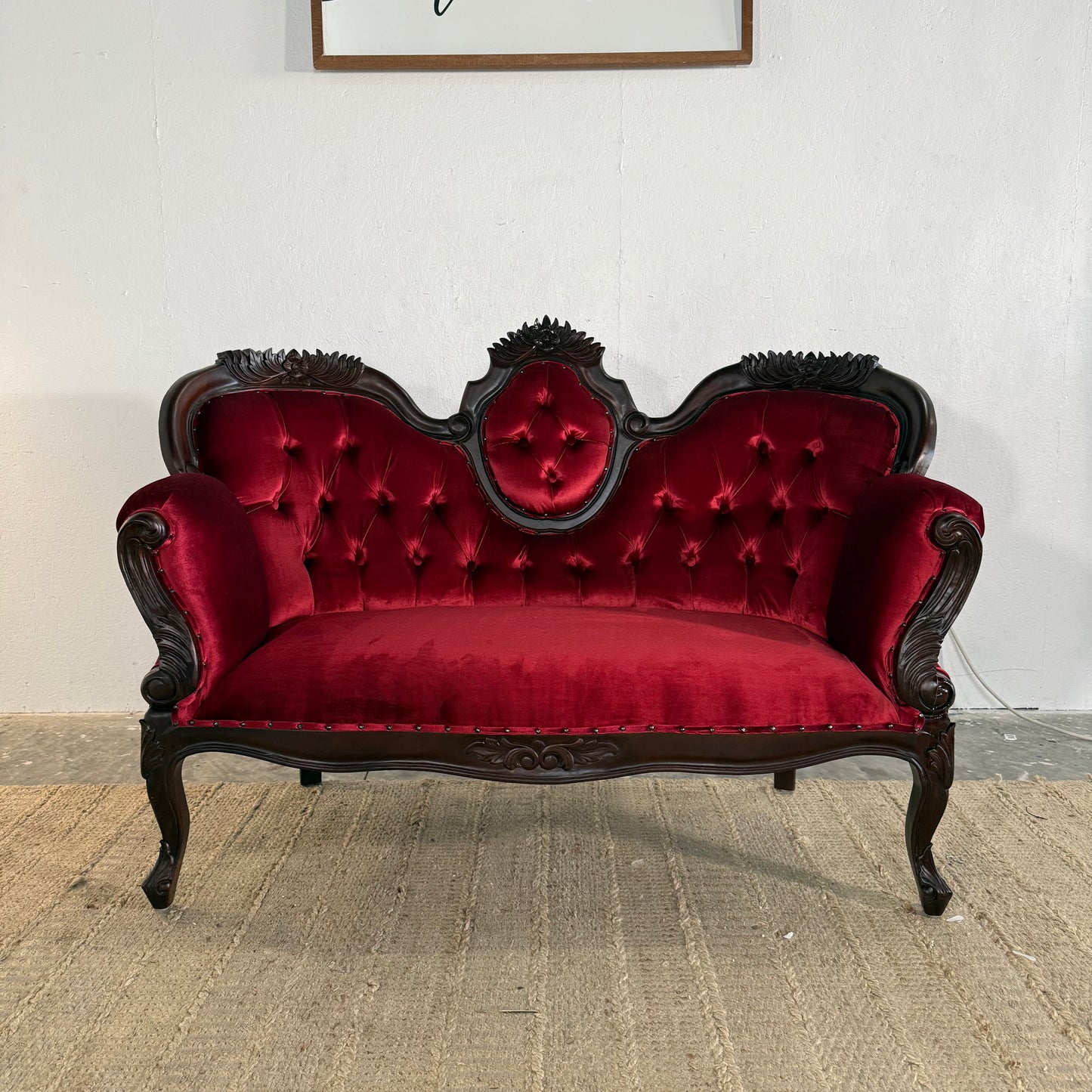NEW Victorian-Styled Velvet Loveseat