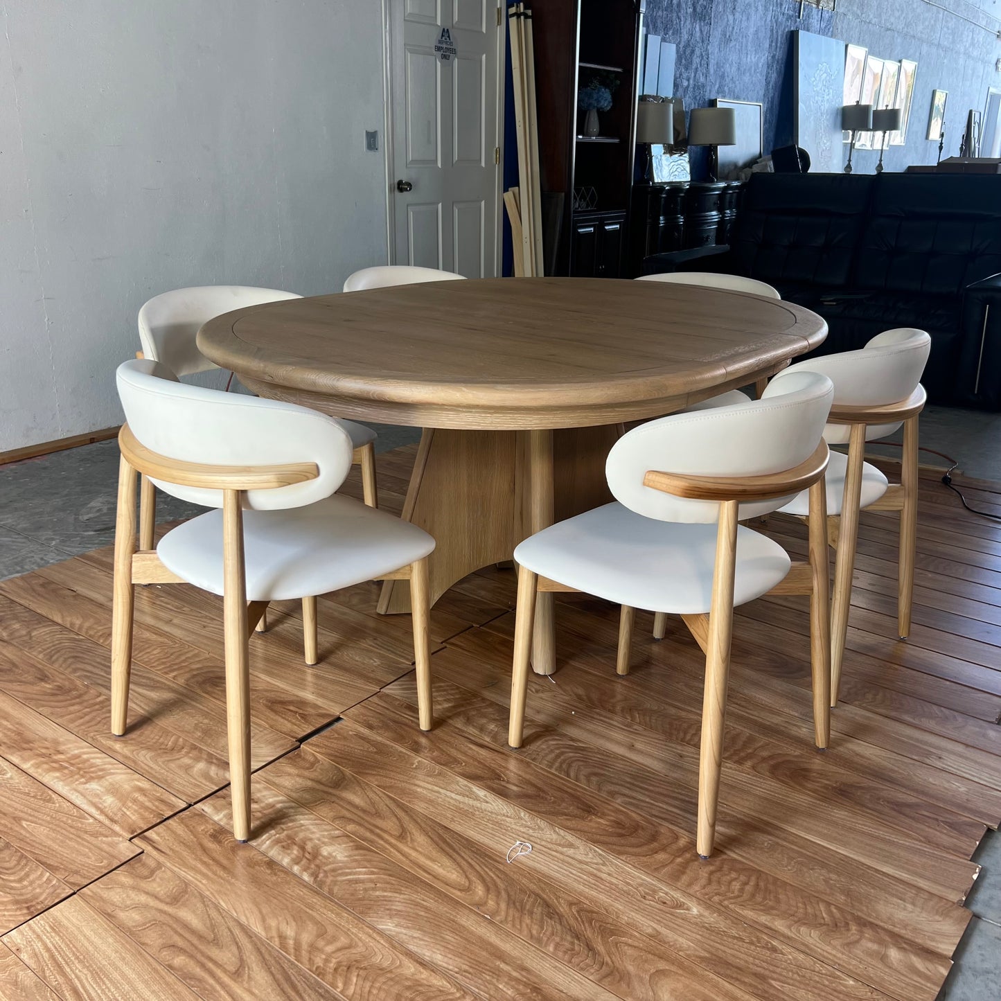NEW 7-Piece Solid Wood Natural Oak Dining Table and Chairs Set