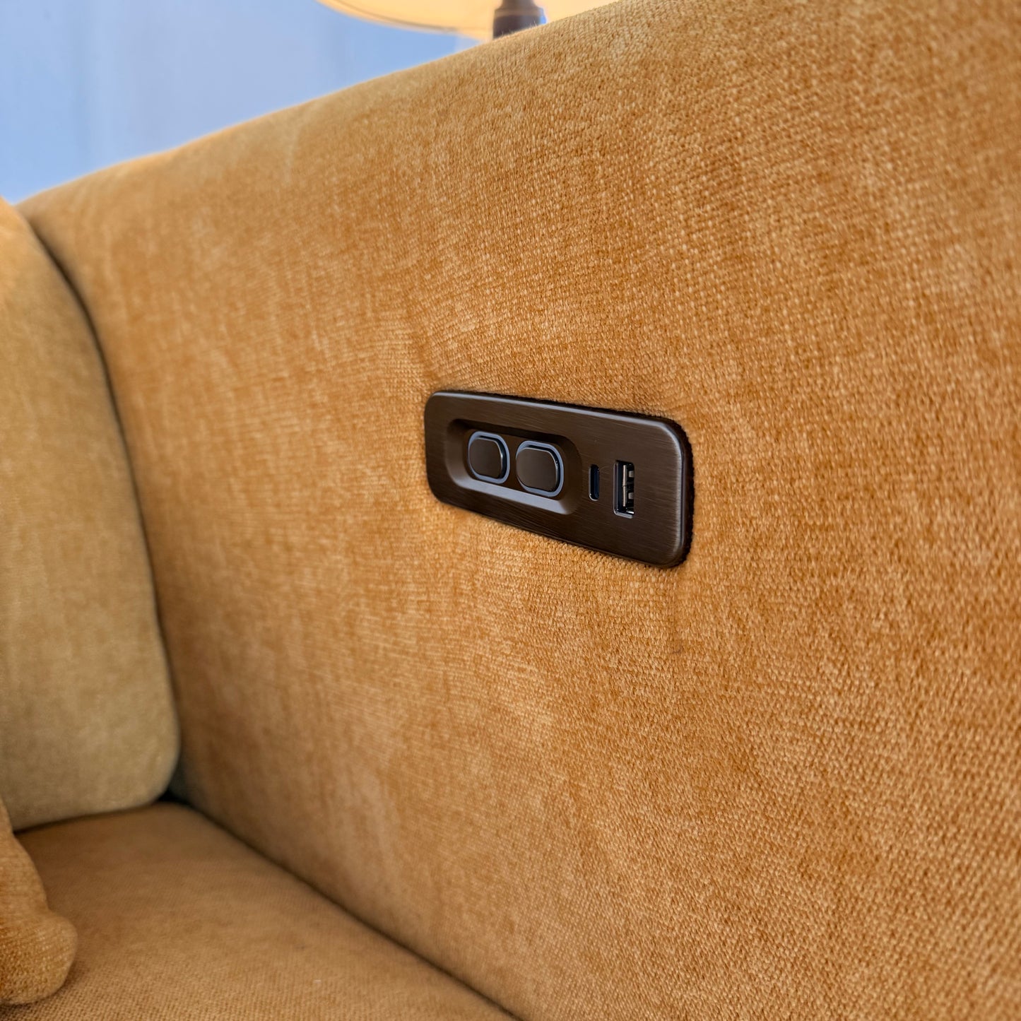 NEW 2-Piece Mustard Electric Reclining Sectional Sofa