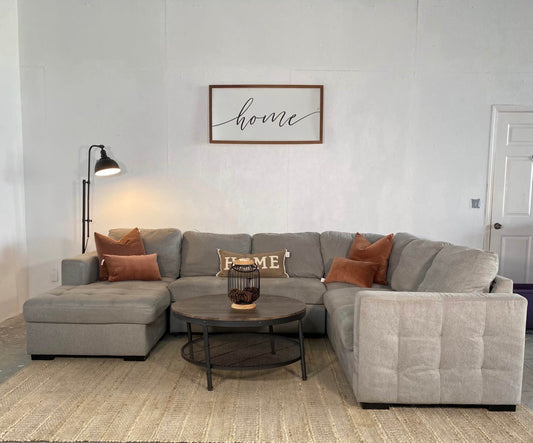 3-Piece Light Grey Sleeper Sectional With Storage