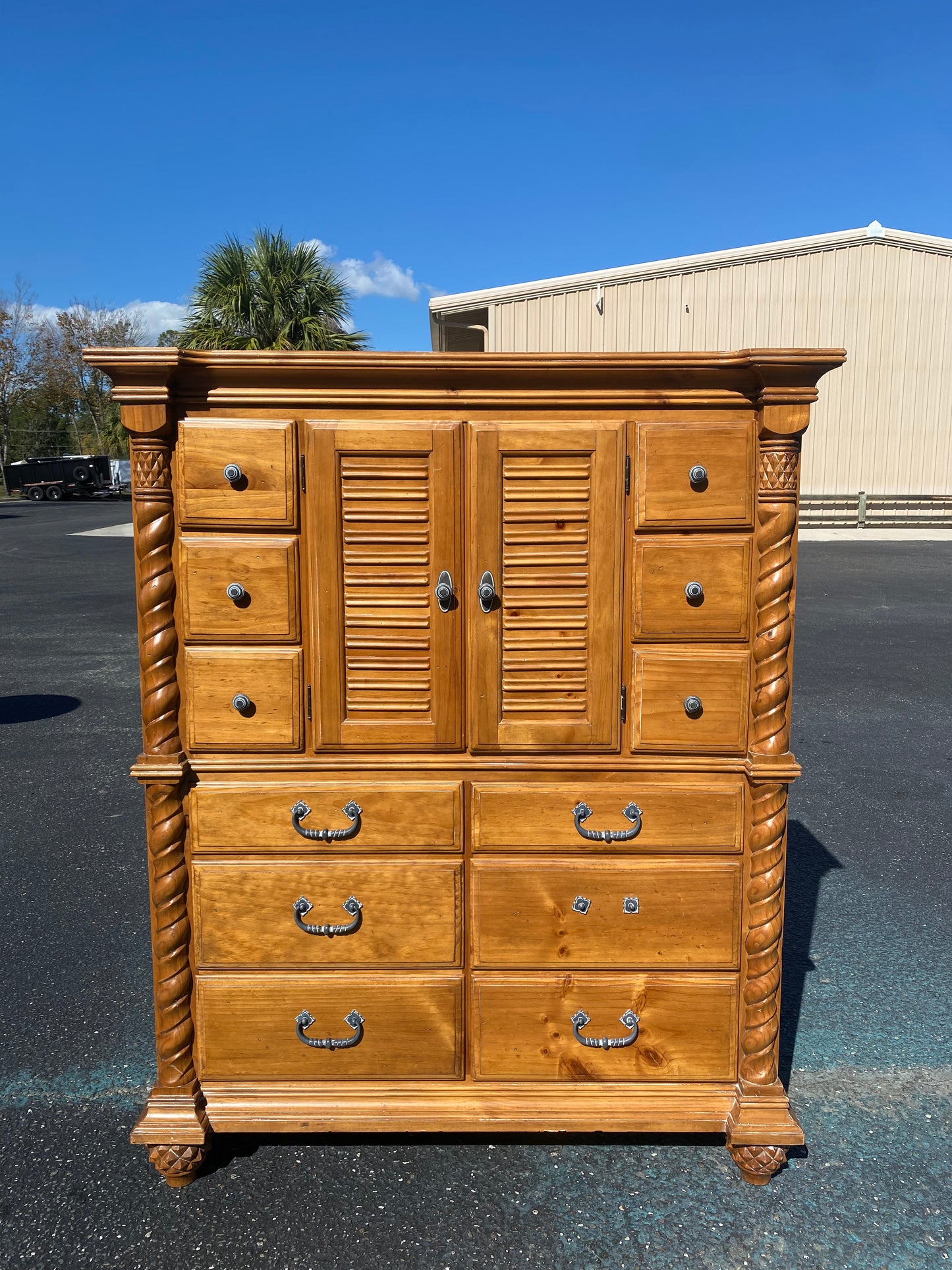 Large Wood 12 Drawer Dresser