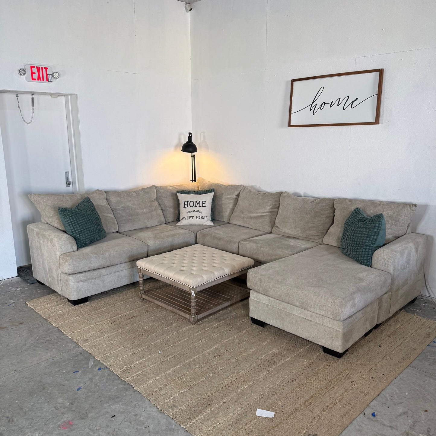 Ashley Furniture 3-Piece Beige Sectional Sofa