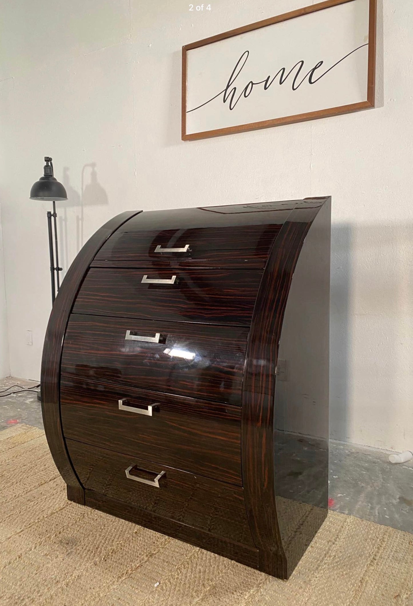 4-Drawer Curved Upright Dresser