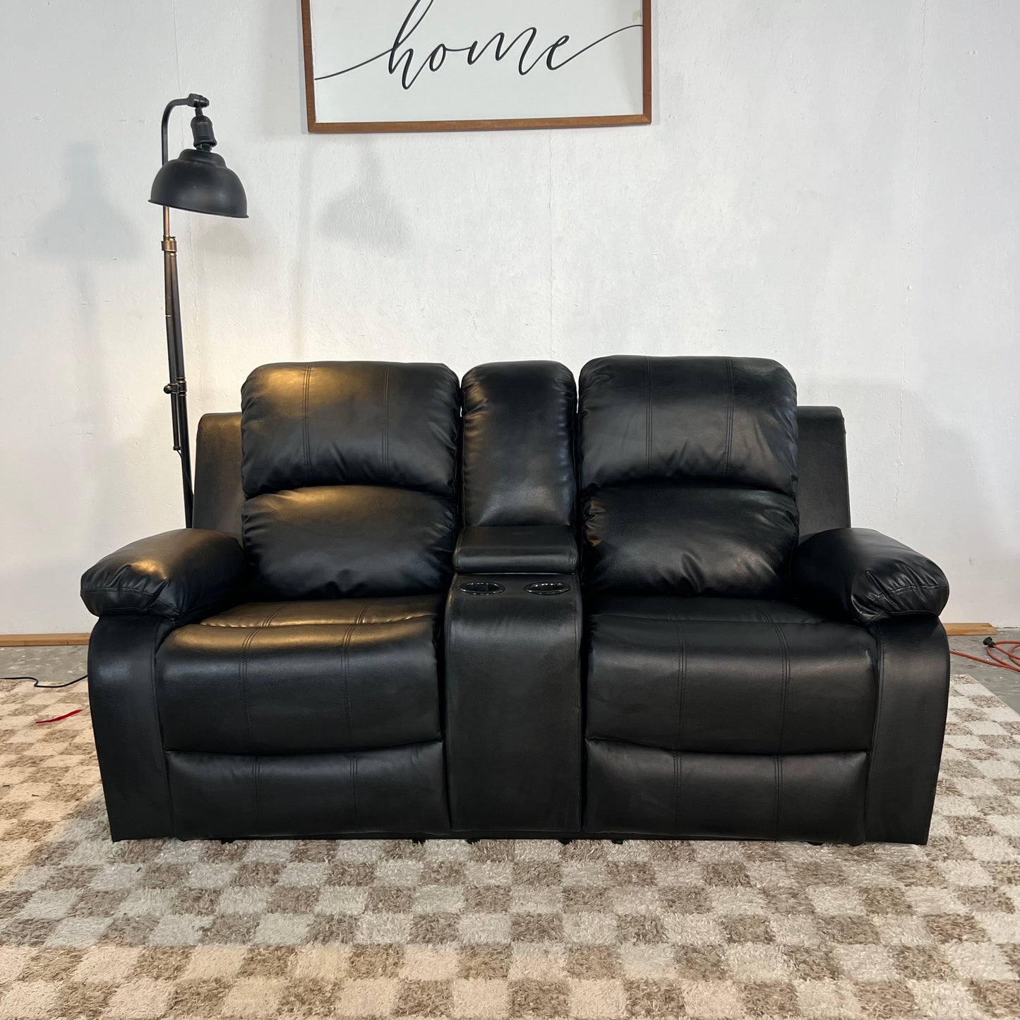 NEW Faux Leather Recliner Loveseat