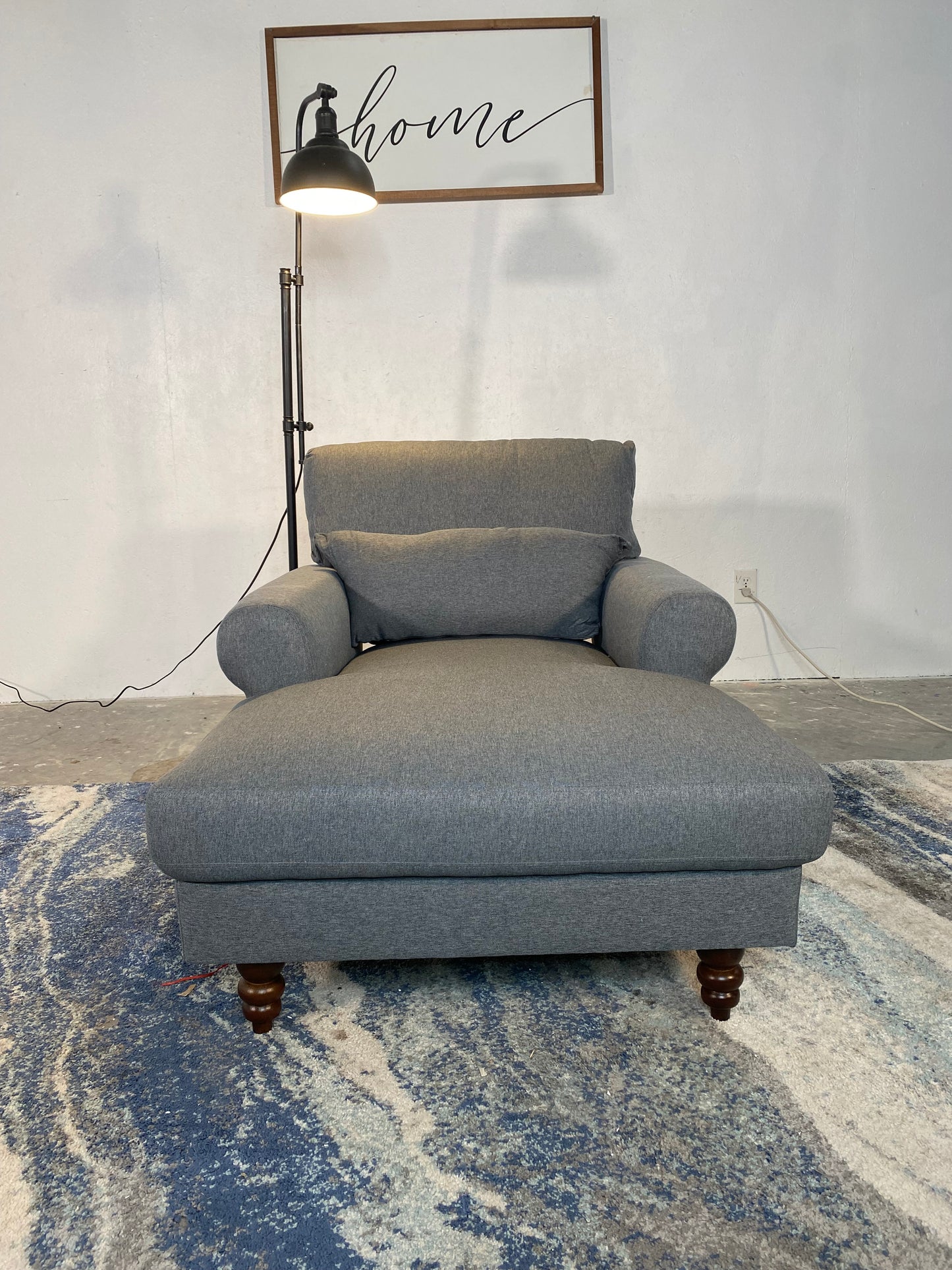 NEW Dark Grey Chaise Lounger