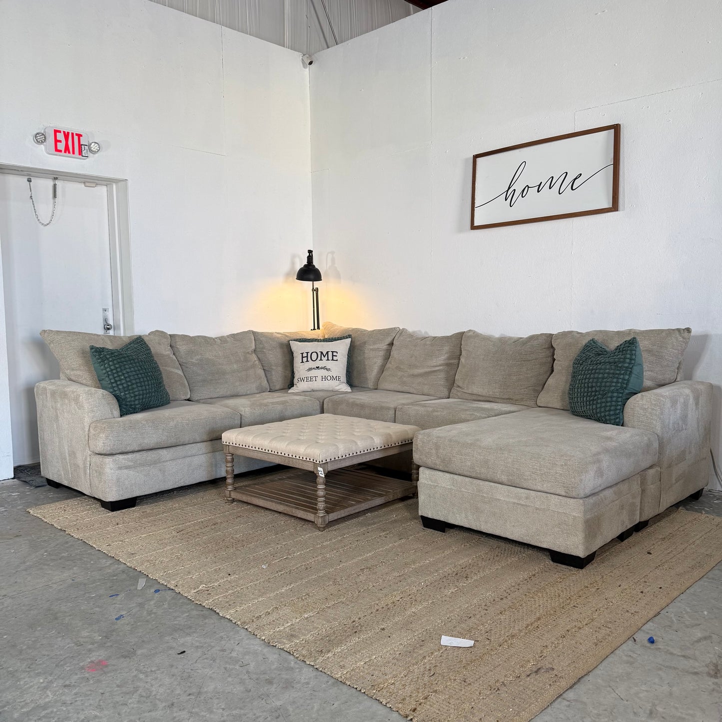 Ashley Furniture 3-Piece Beige Sectional Sofa