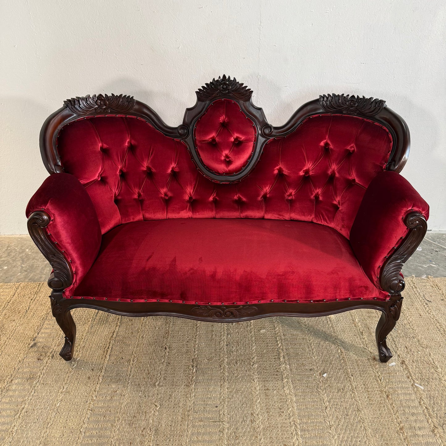NEW Victorian-Styled Velvet Loveseat
