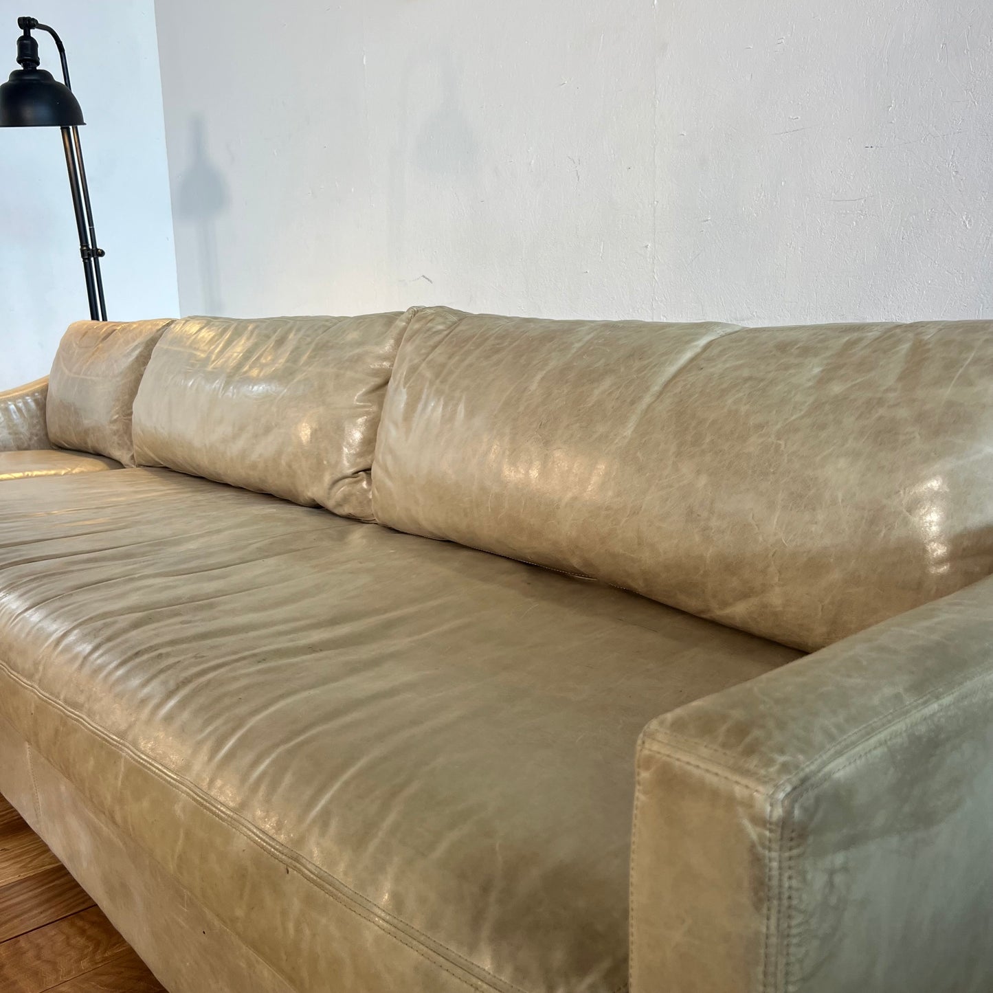 Restoration Hardware Belgian Slope Arm Leather Sectional