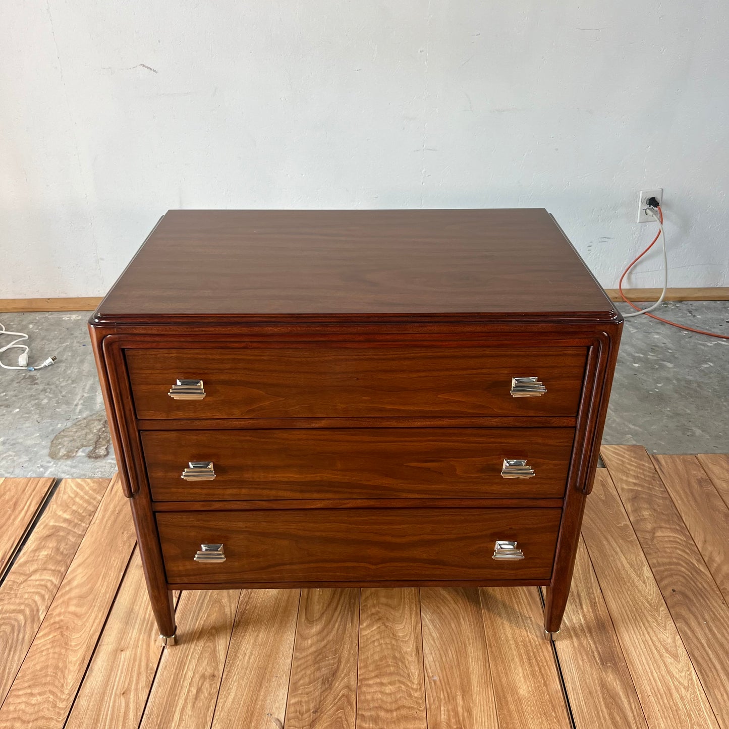 Theodore Alexander Walnut Wood Nightstand