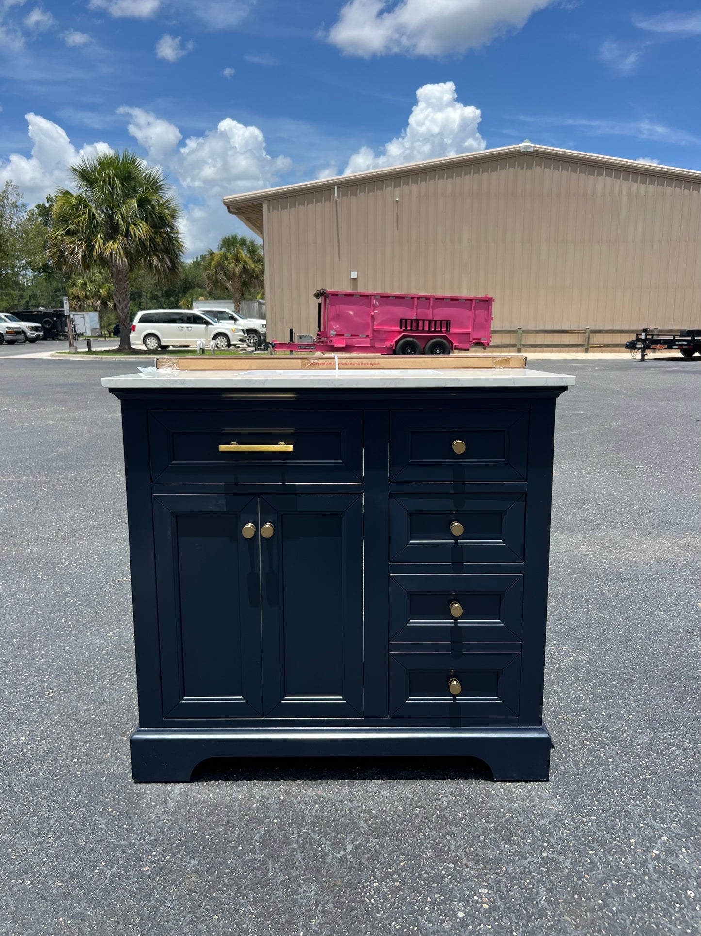 NEW 36” Navy Blue Single Bathroom Vanity