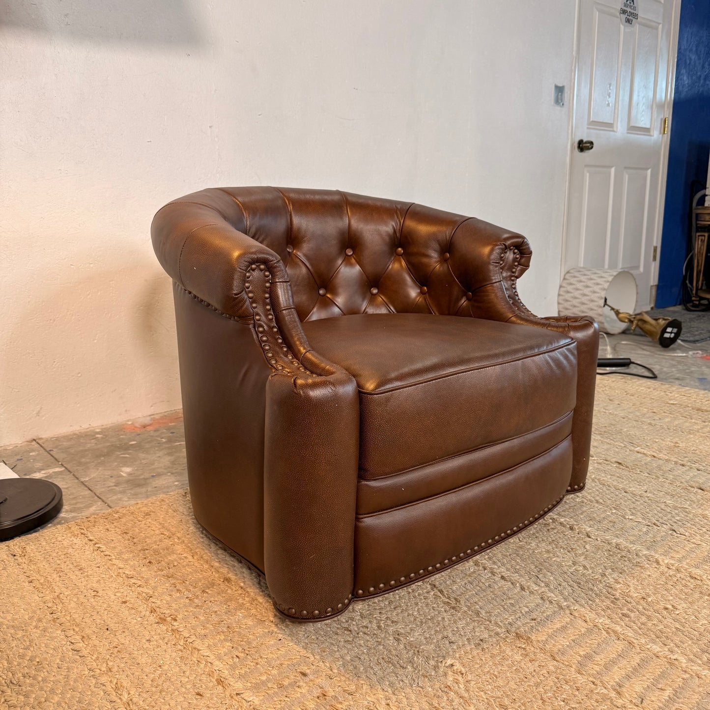 NEW “Chocolate brown” Leather Swivel Chair