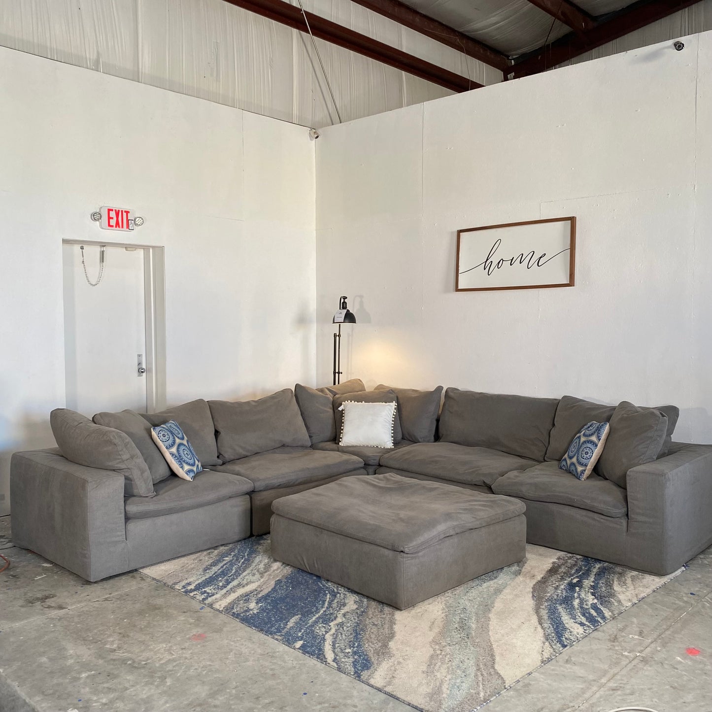 6-Piece Grey Modular "Cloud" Sectional Sofa