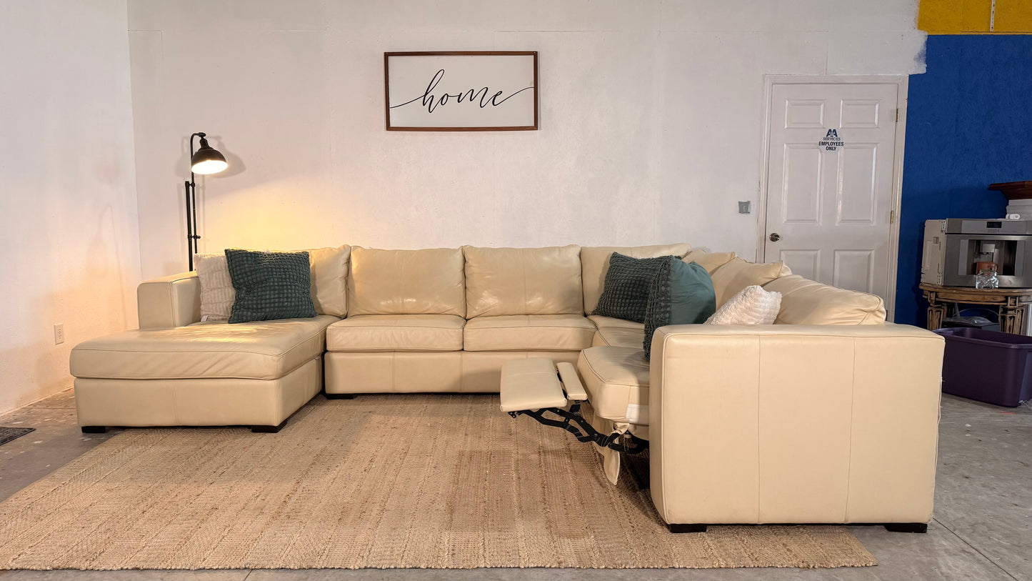 4-Piece Leather Reclining Sectional (Electric)