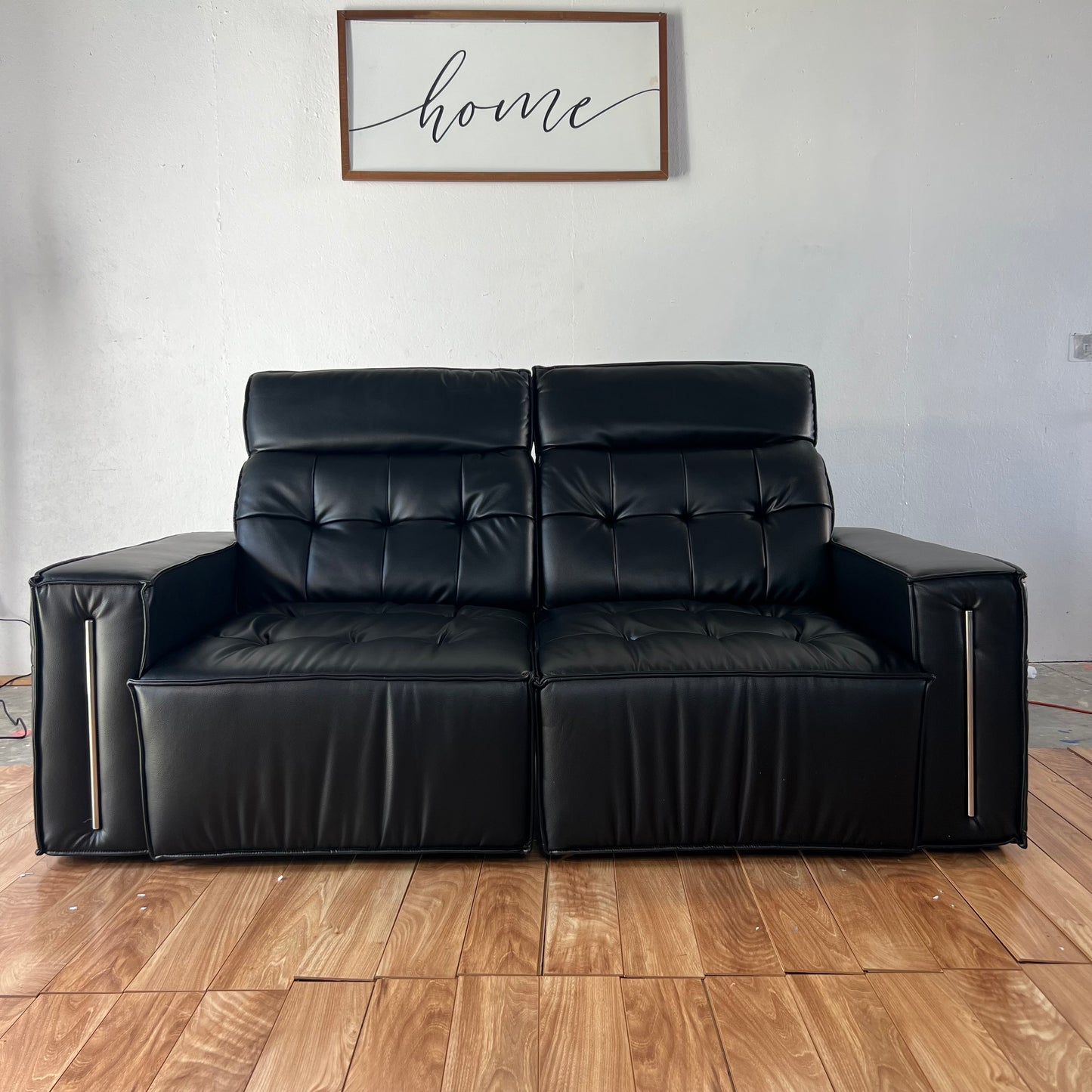 NEW Black Leather Electric Sleeper Sofa
