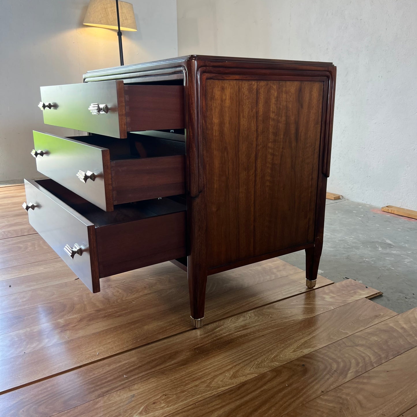 Theodore Alexander Walnut Wood Nightstand