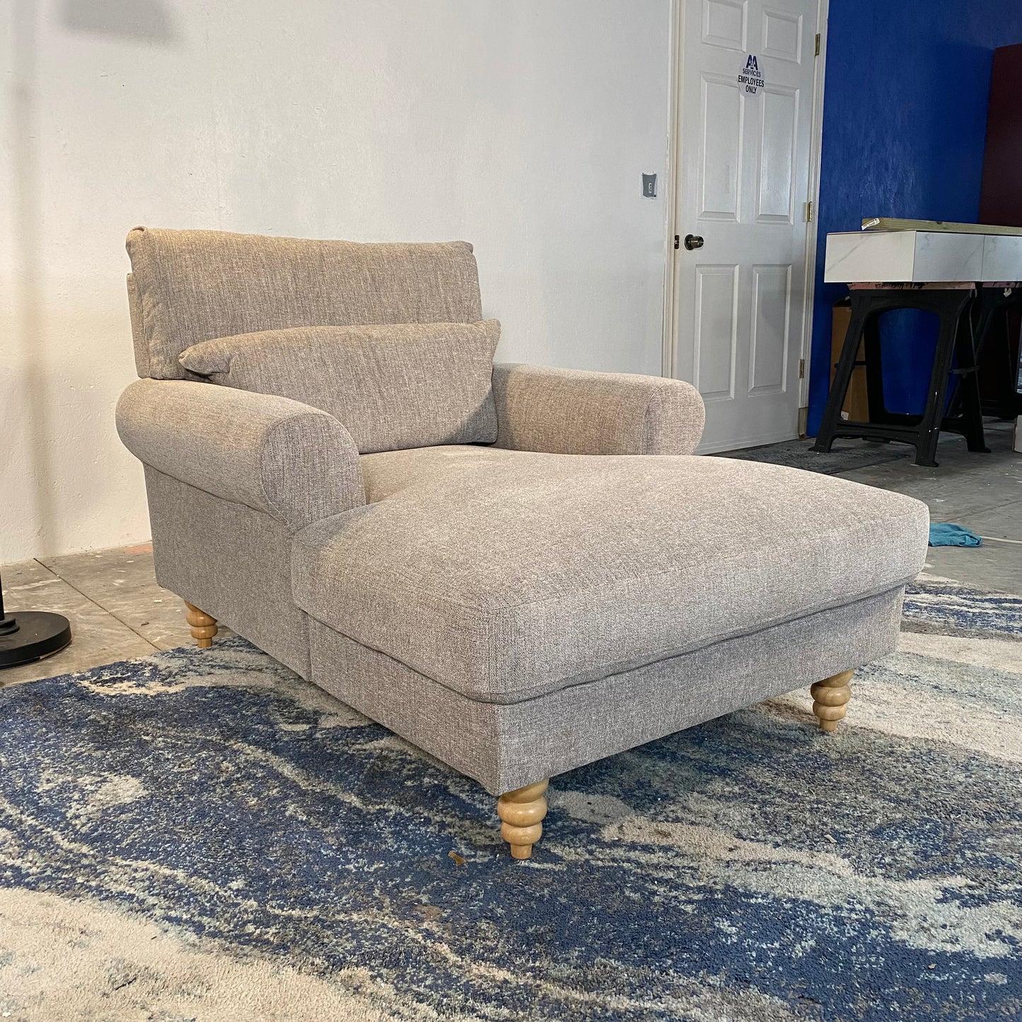 NEW Light Grey Chaise Lounger