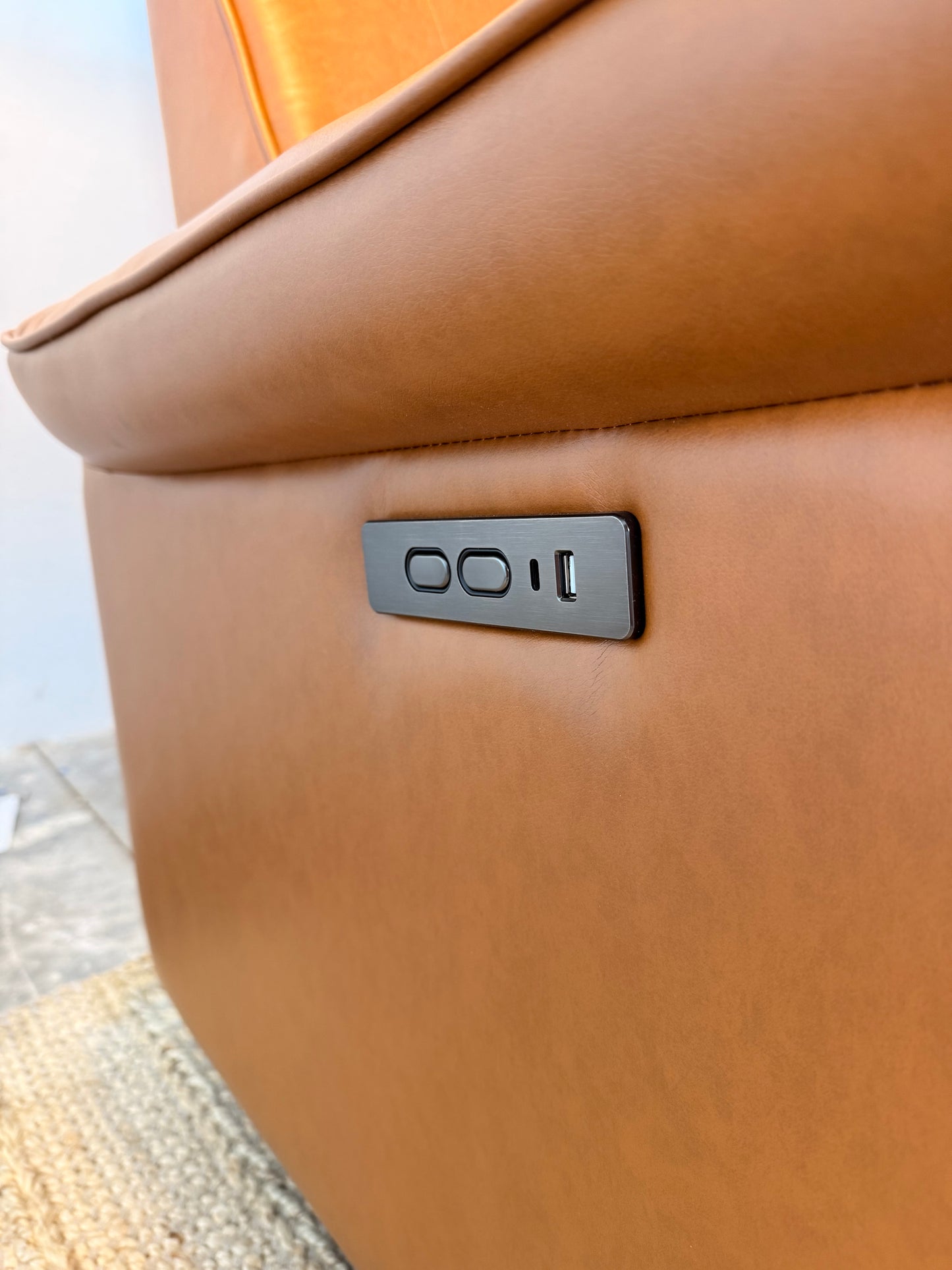 Electric “Camel” Vegan Leather Recliner Chair