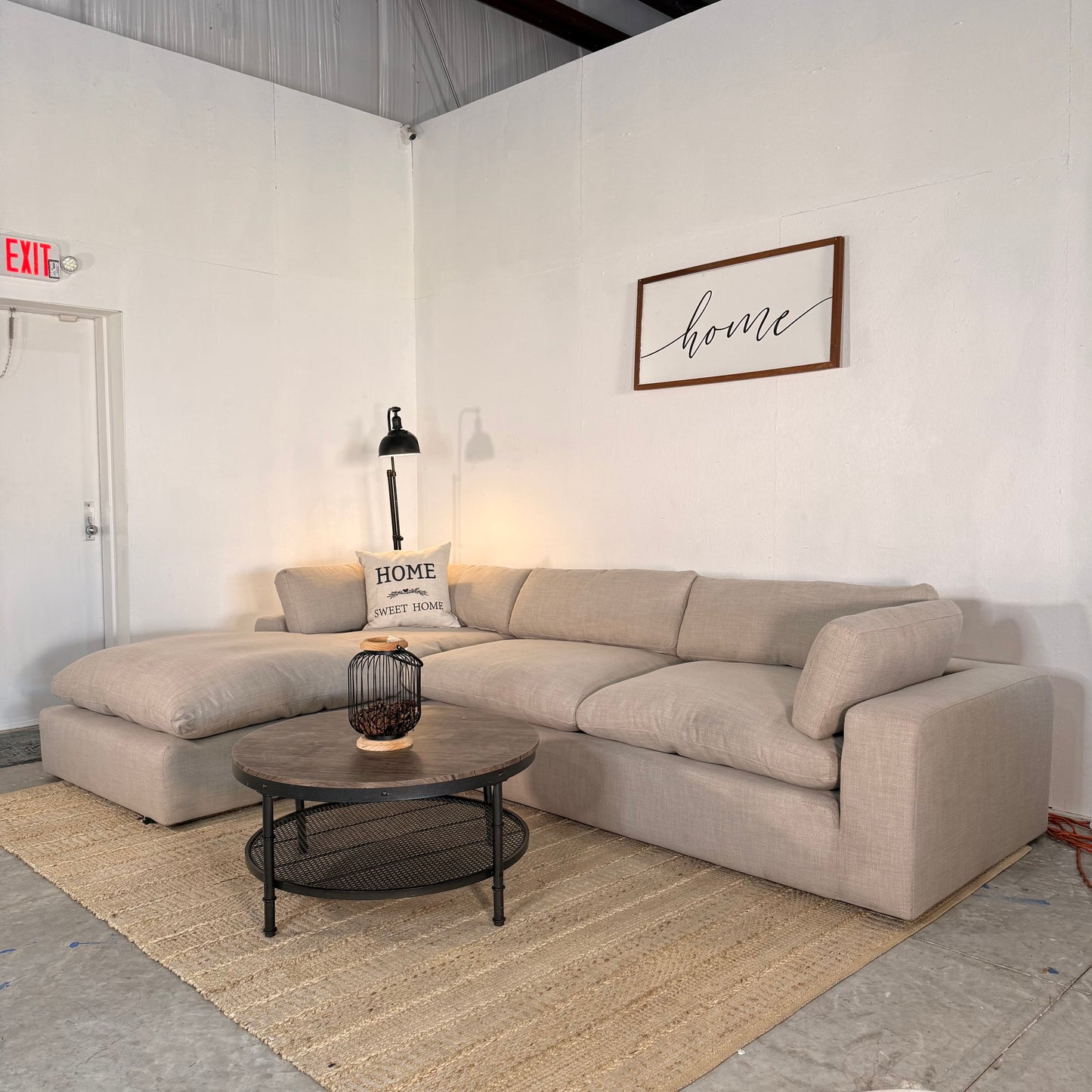 NEW AllModern 2-Piece Grey Sectional Sofa