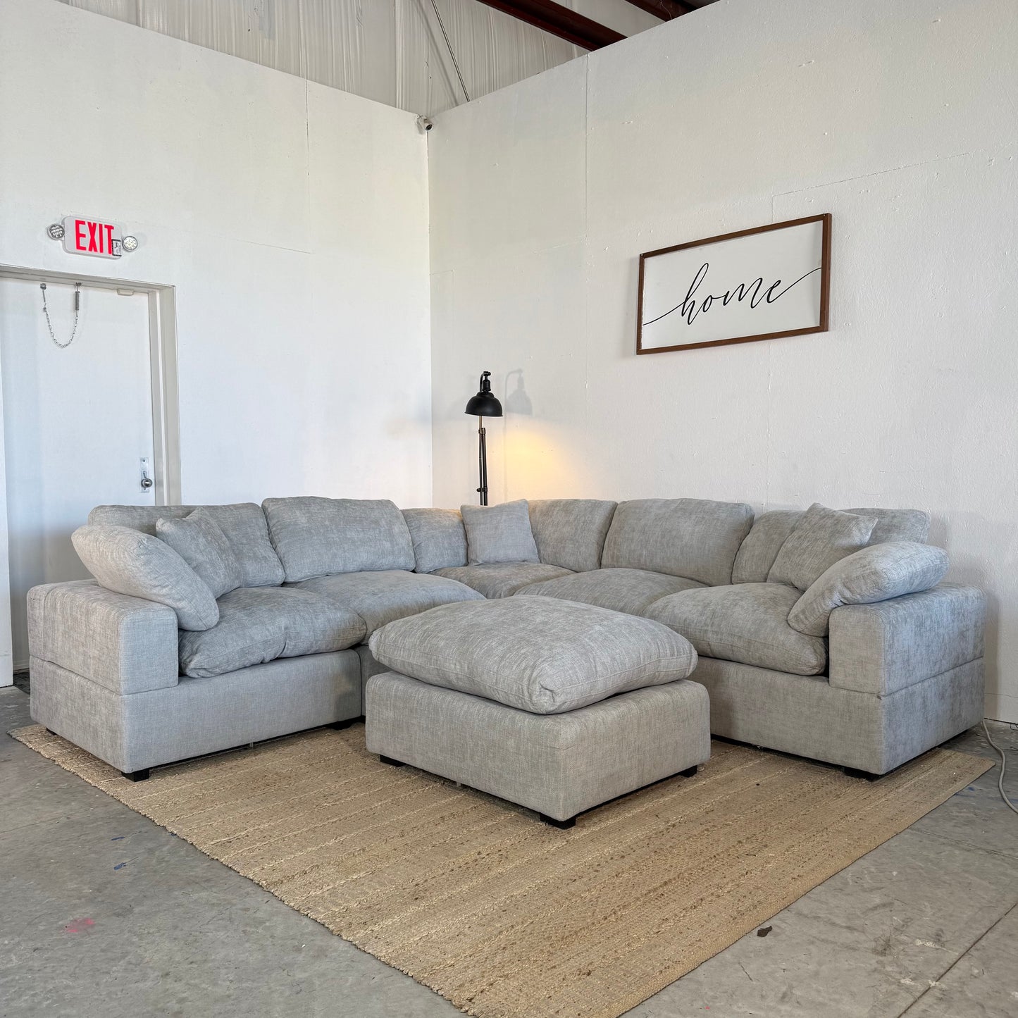NEW 6-Piece Light Grey Modular Sectional Sofa