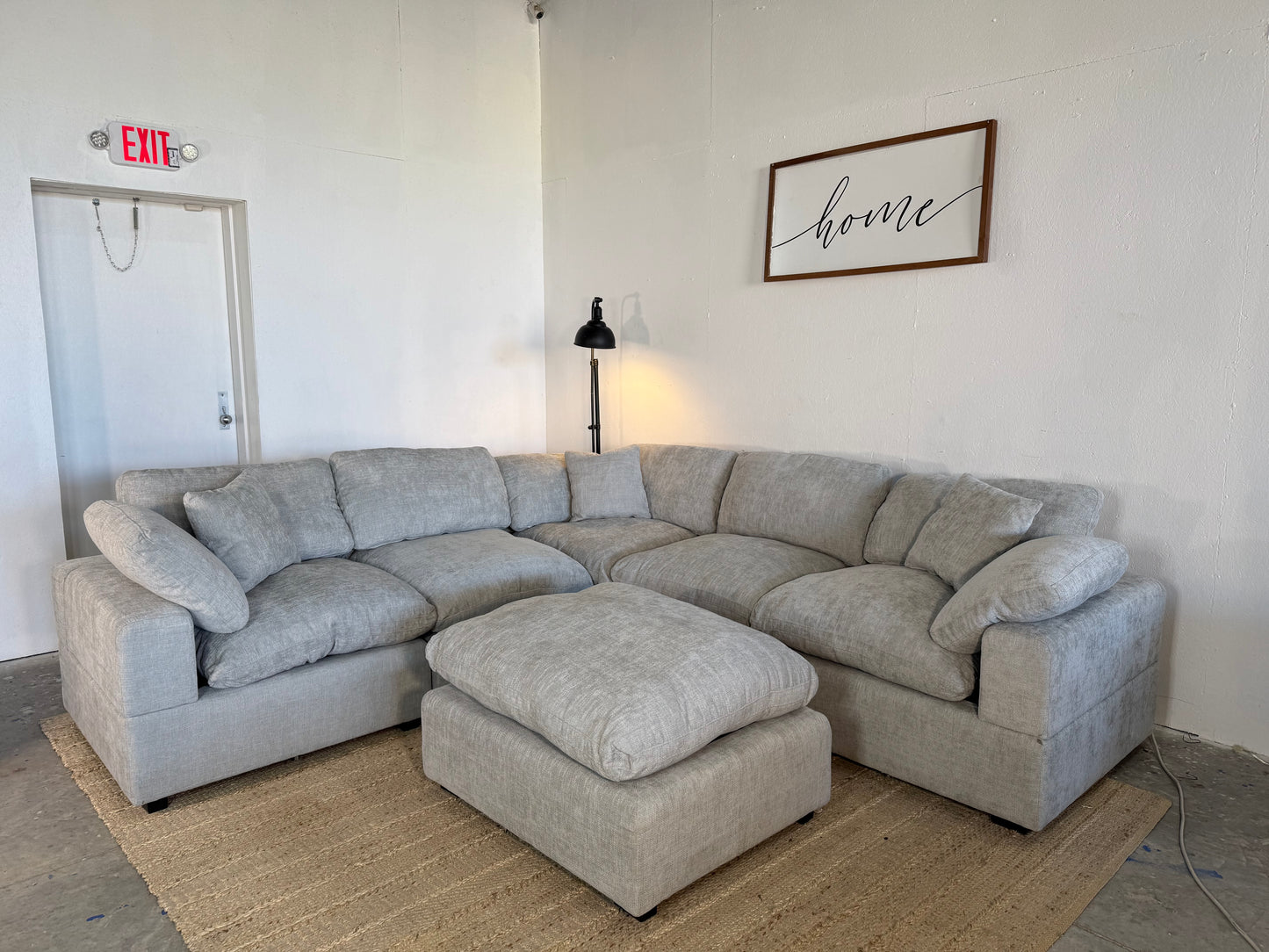 NEW 6-Piece Light Grey Modular Sectional Sofa