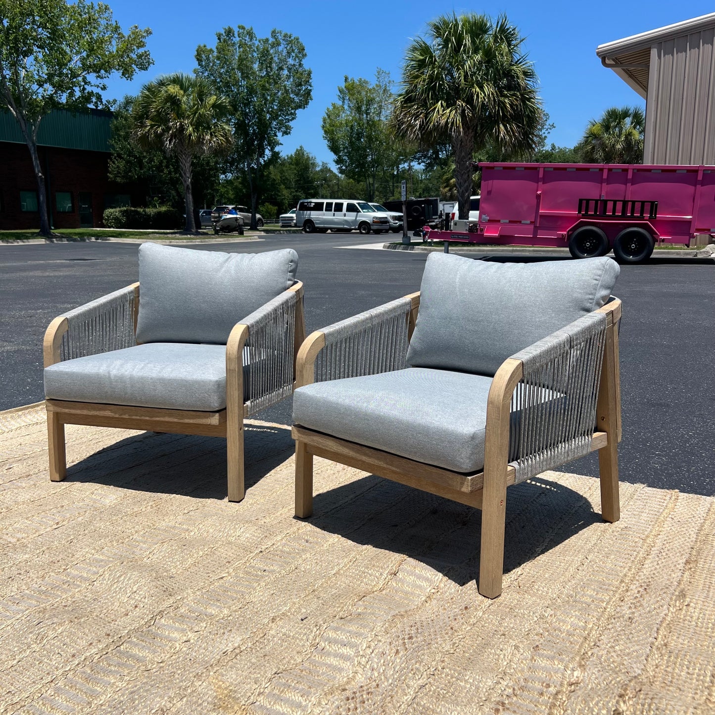 NEW Acacia Wood Outdoor Patio Chair Set