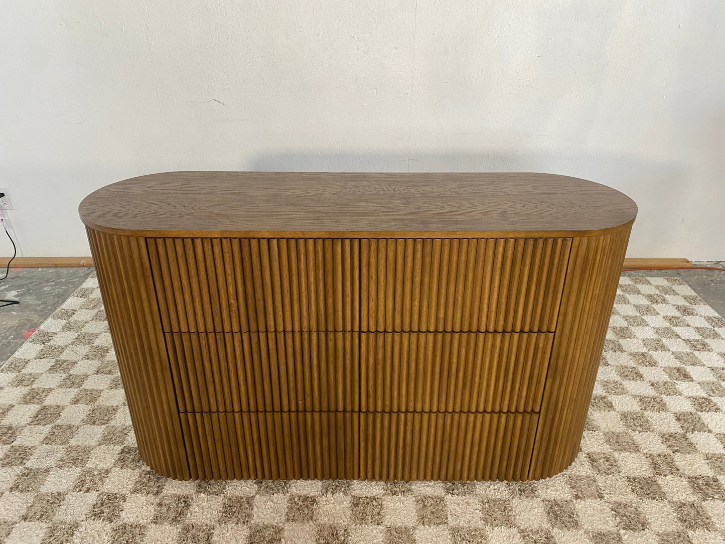 NEW Walnut 6-Drawer Fluted Dresser