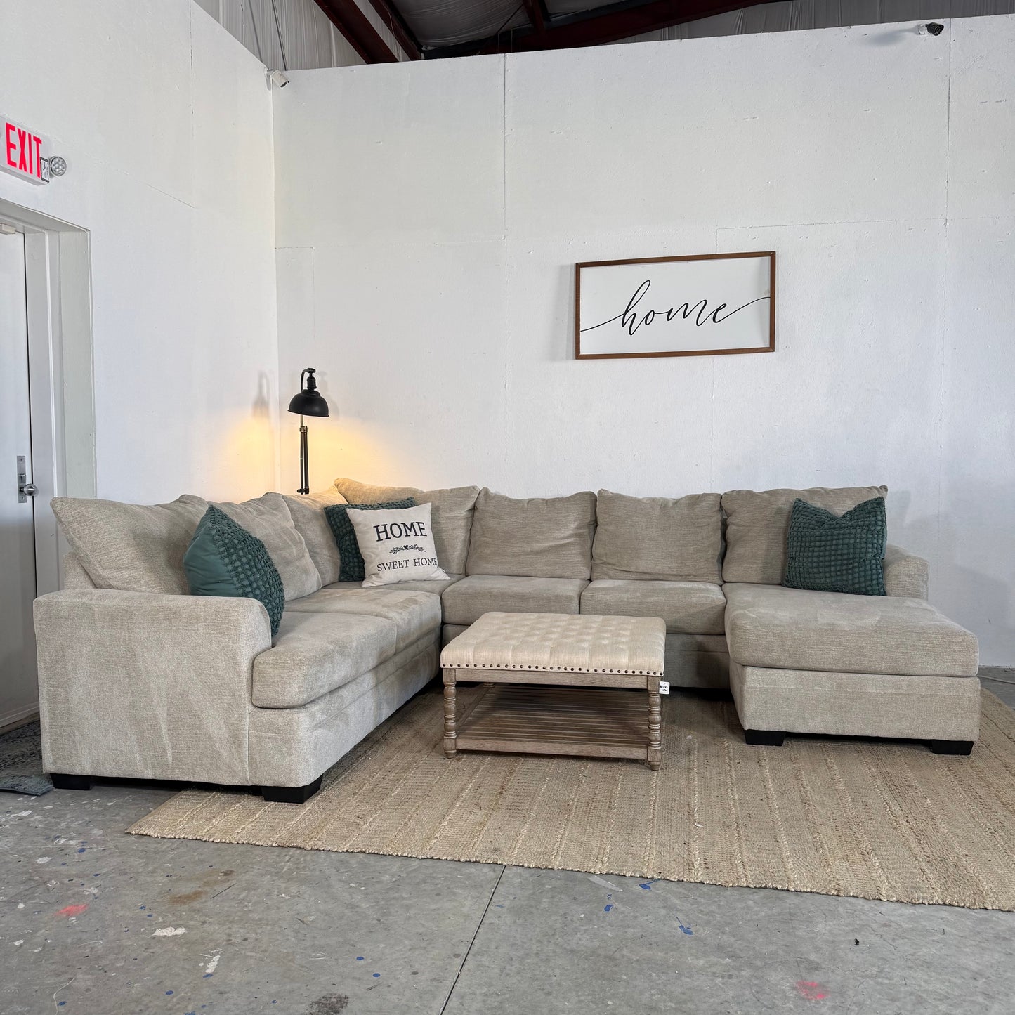 Ashley Furniture 3-Piece Beige Sectional Sofa