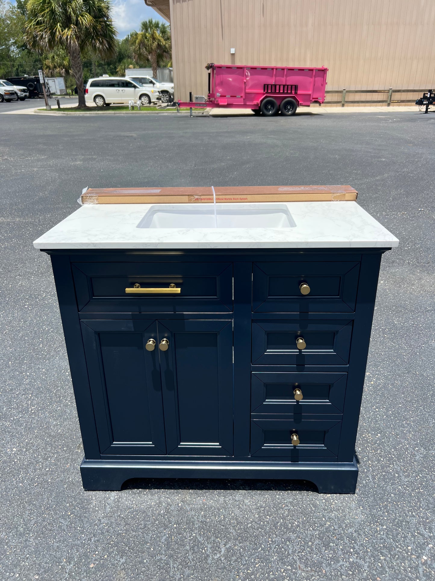 NEW 36” Navy Blue Single Bathroom Vanity