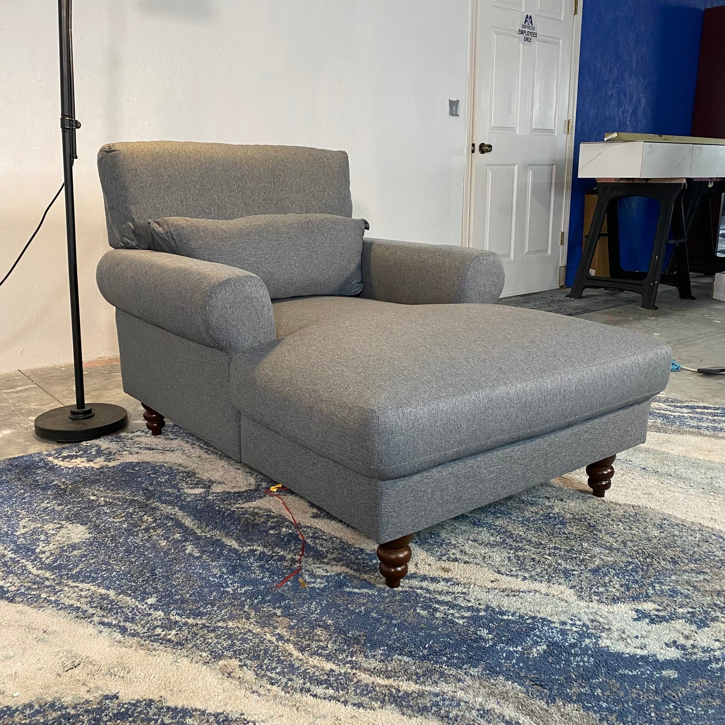 NEW Dark Grey Chaise Lounger