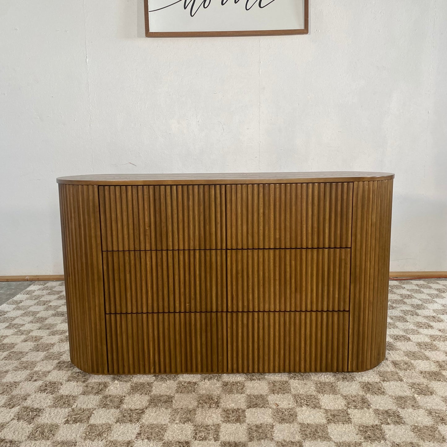 NEW Walnut 6-Drawer Fluted Dresser