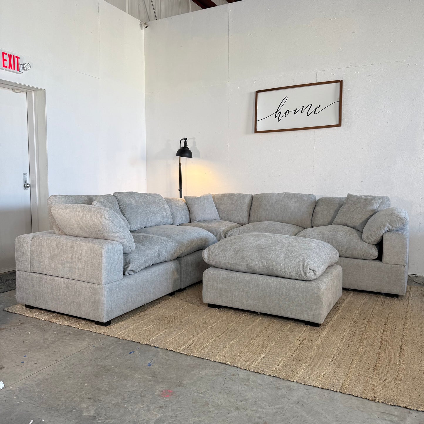 NEW 6-Piece Light Grey Modular Sectional Sofa