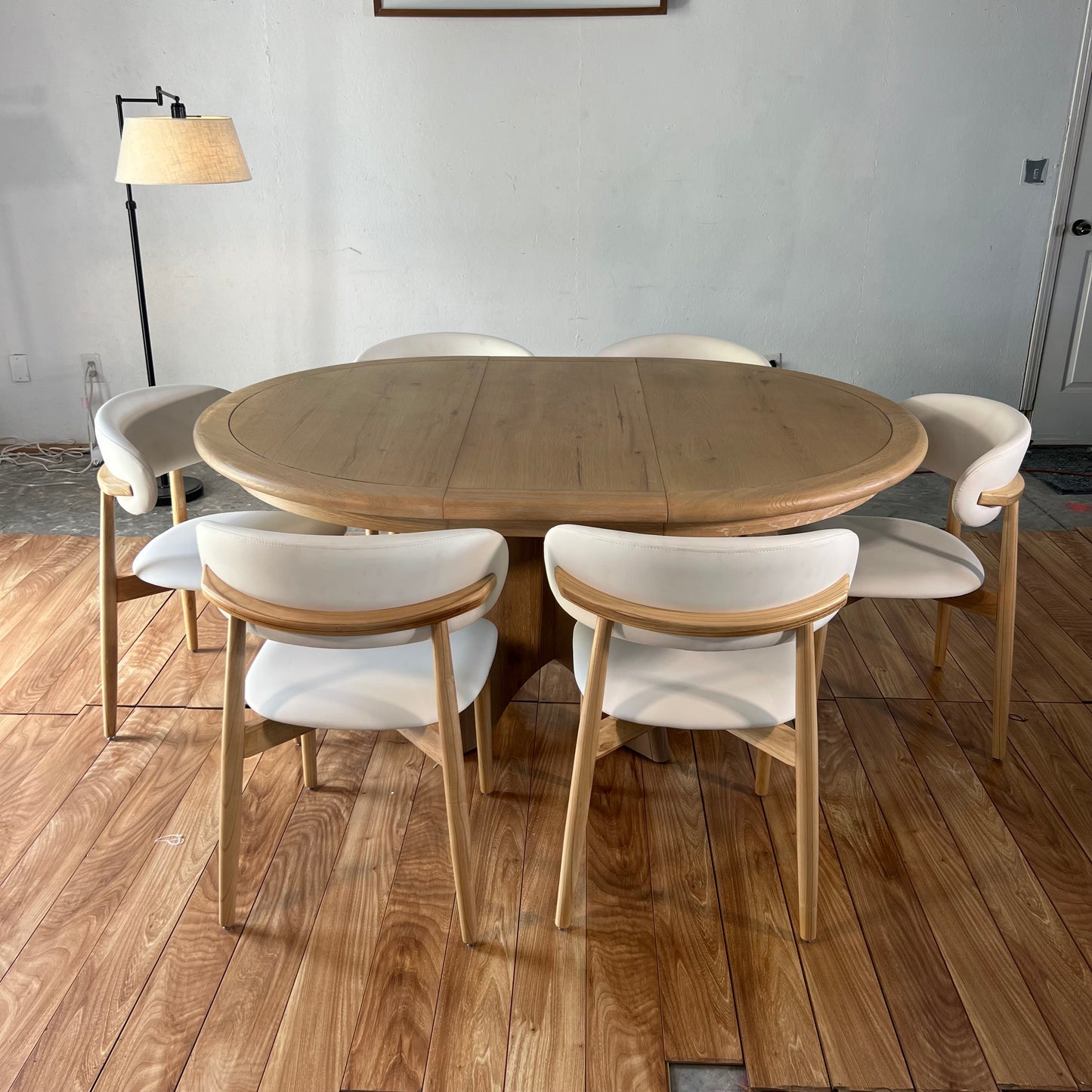 NEW 7-Piece Solid Wood Natural Oak Dining Table and Chairs Set