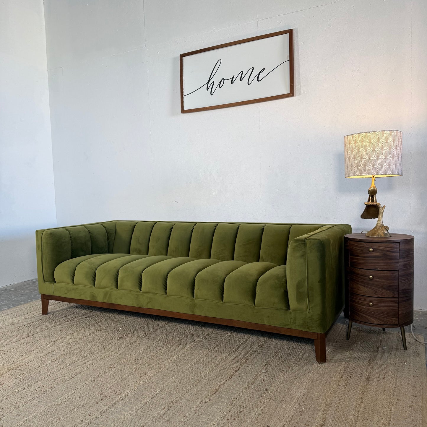 NEW MCM Green Velvet Sofa