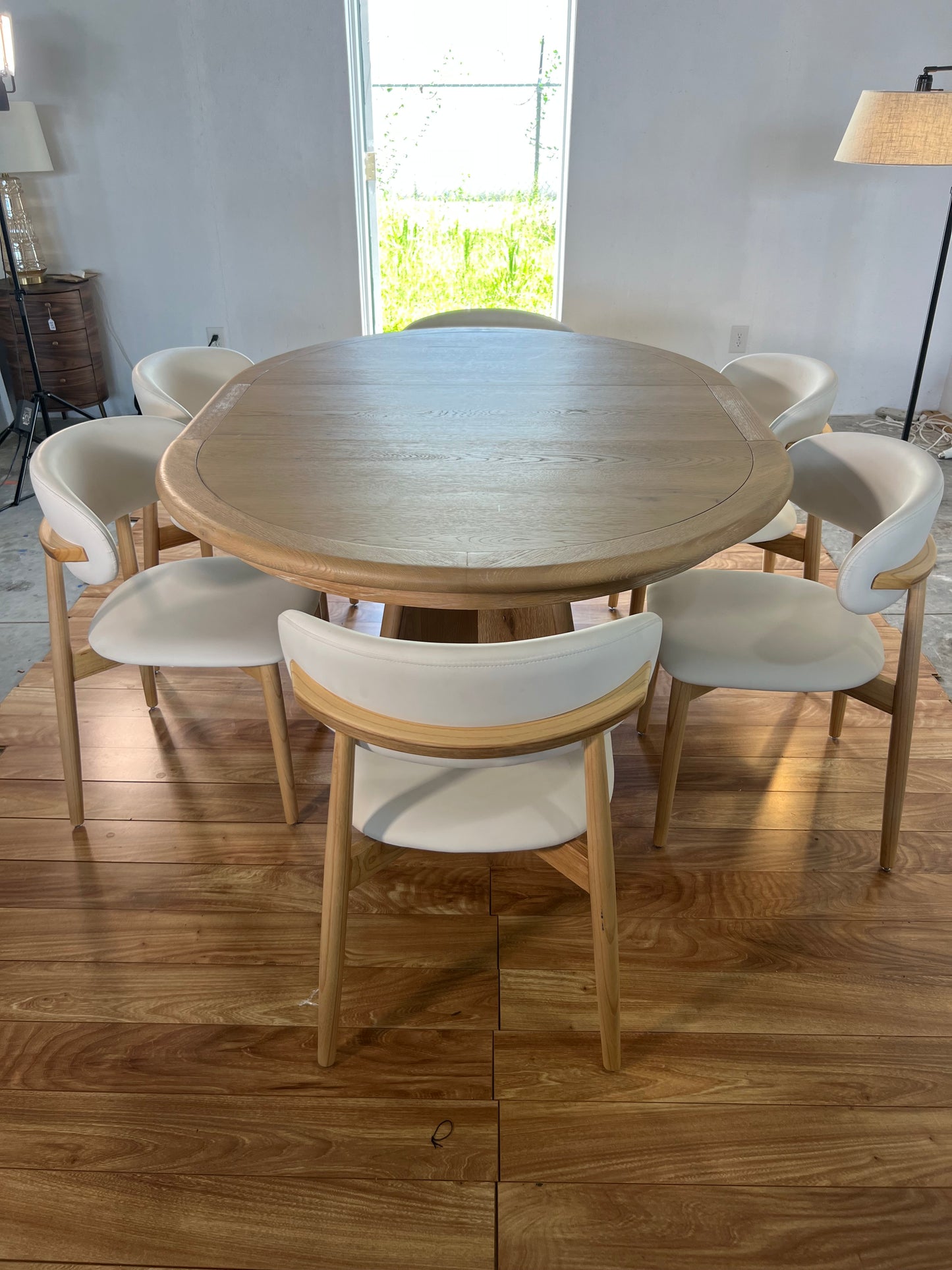 NEW 7-Piece Solid Wood Natural Oak Dining Table and Chairs Set