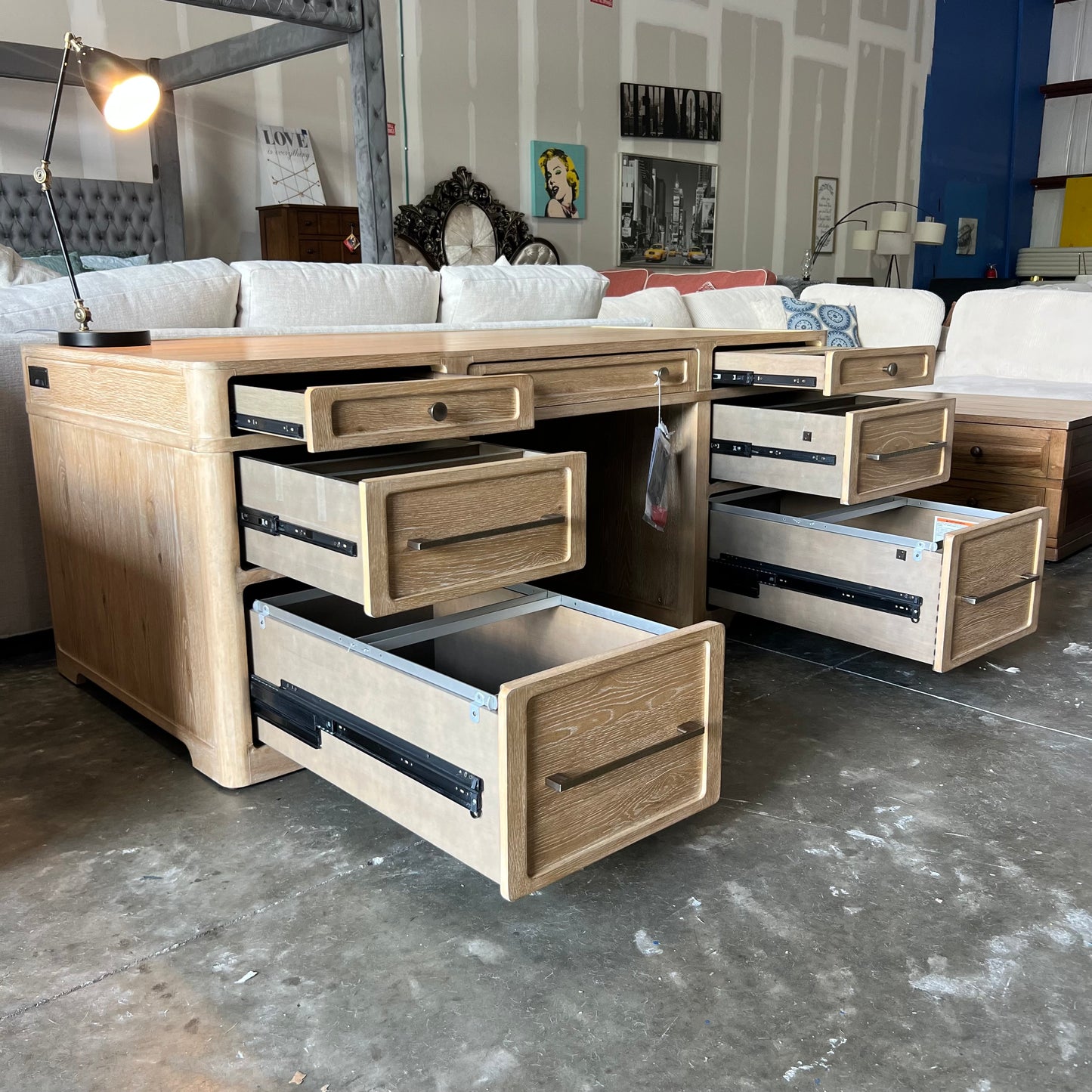 NEW Hooker Furniture Natural Oak Retreat Executive Desk