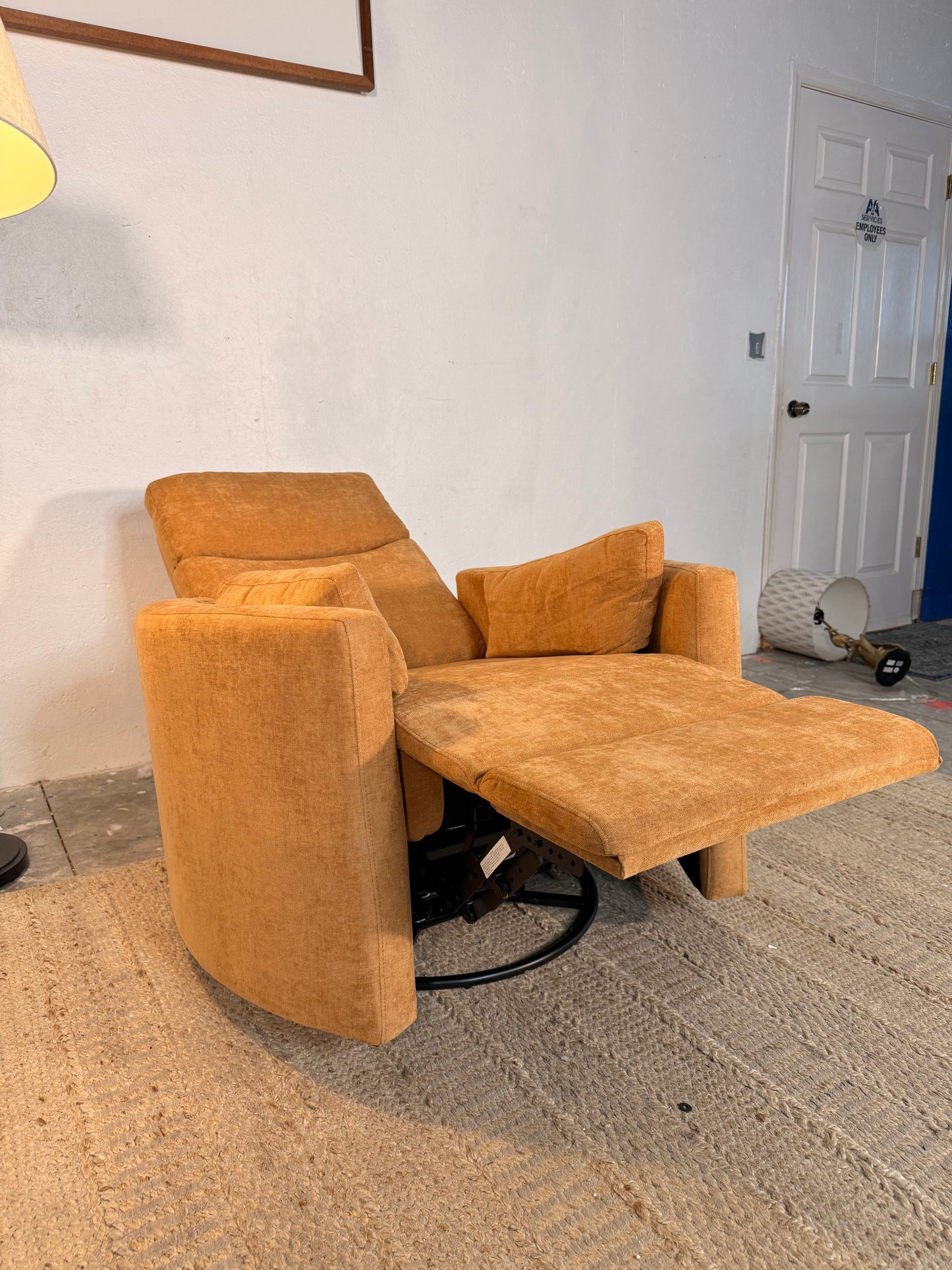 NEW “Mustard” Electric Recliner Barrel Chair